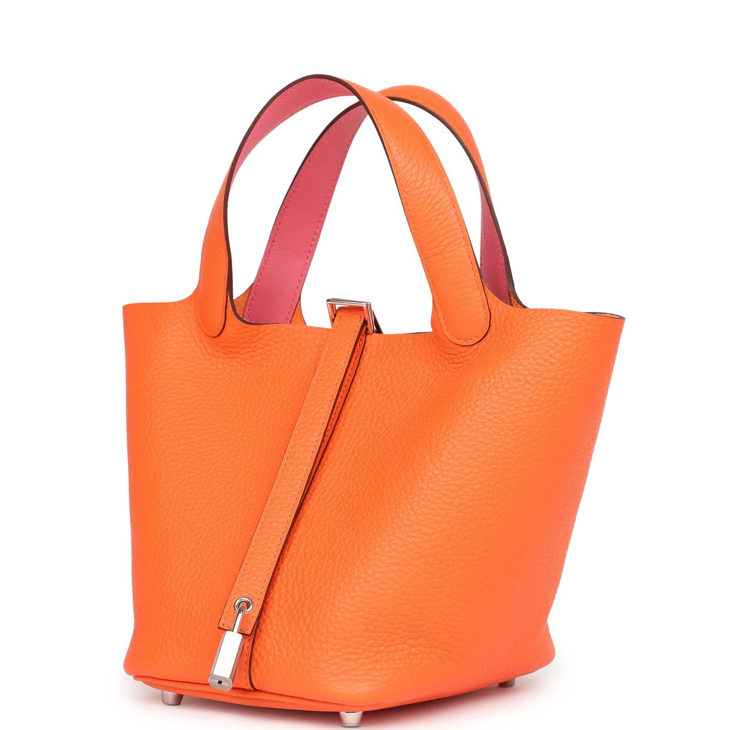 Replicate Hermes Eclat Picotin Lock 18 Orange Minium Clemence Palladium Hardware(1:1 replica)