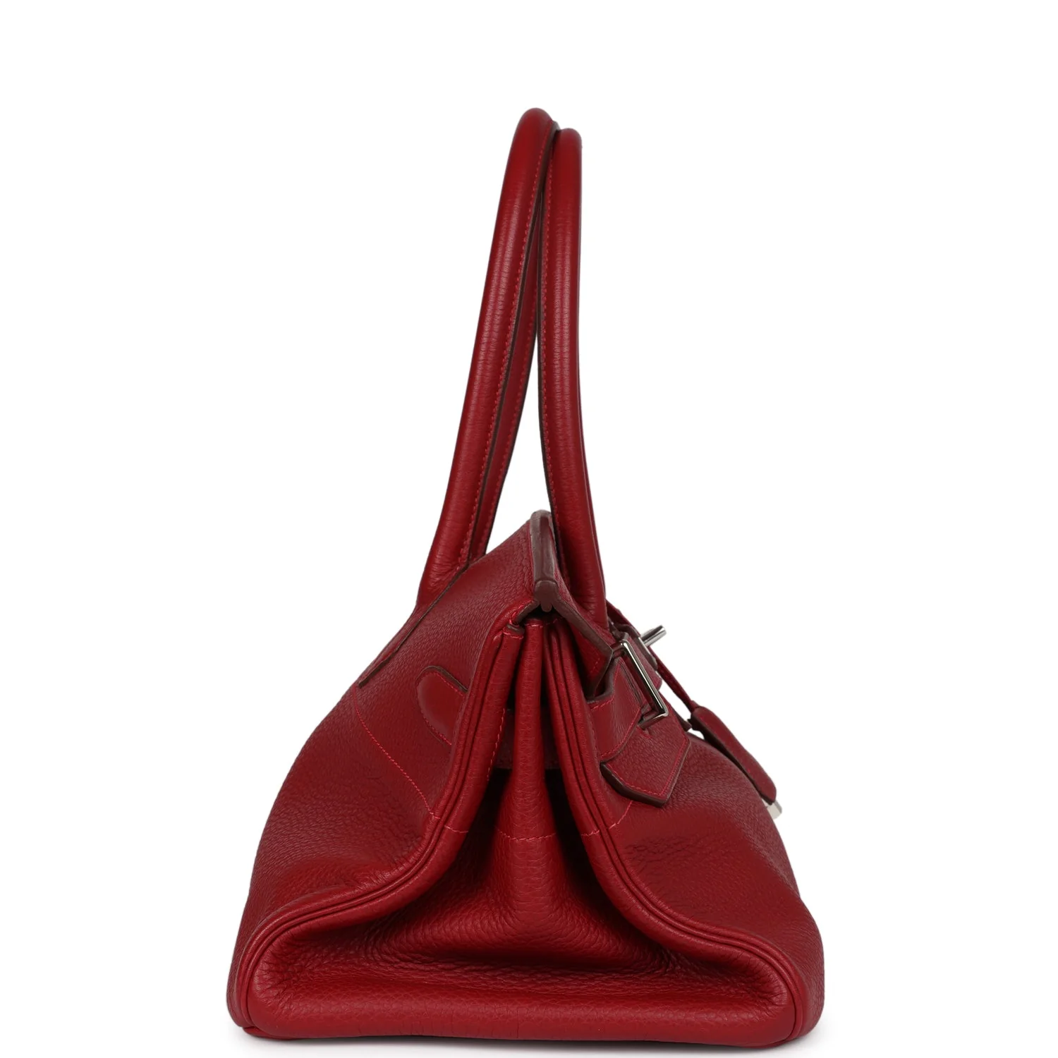 Replicate Hermes Shoulder Birkin 42 JPG Rouge Vif Clemence Palladium Hardware(1:1 replica)