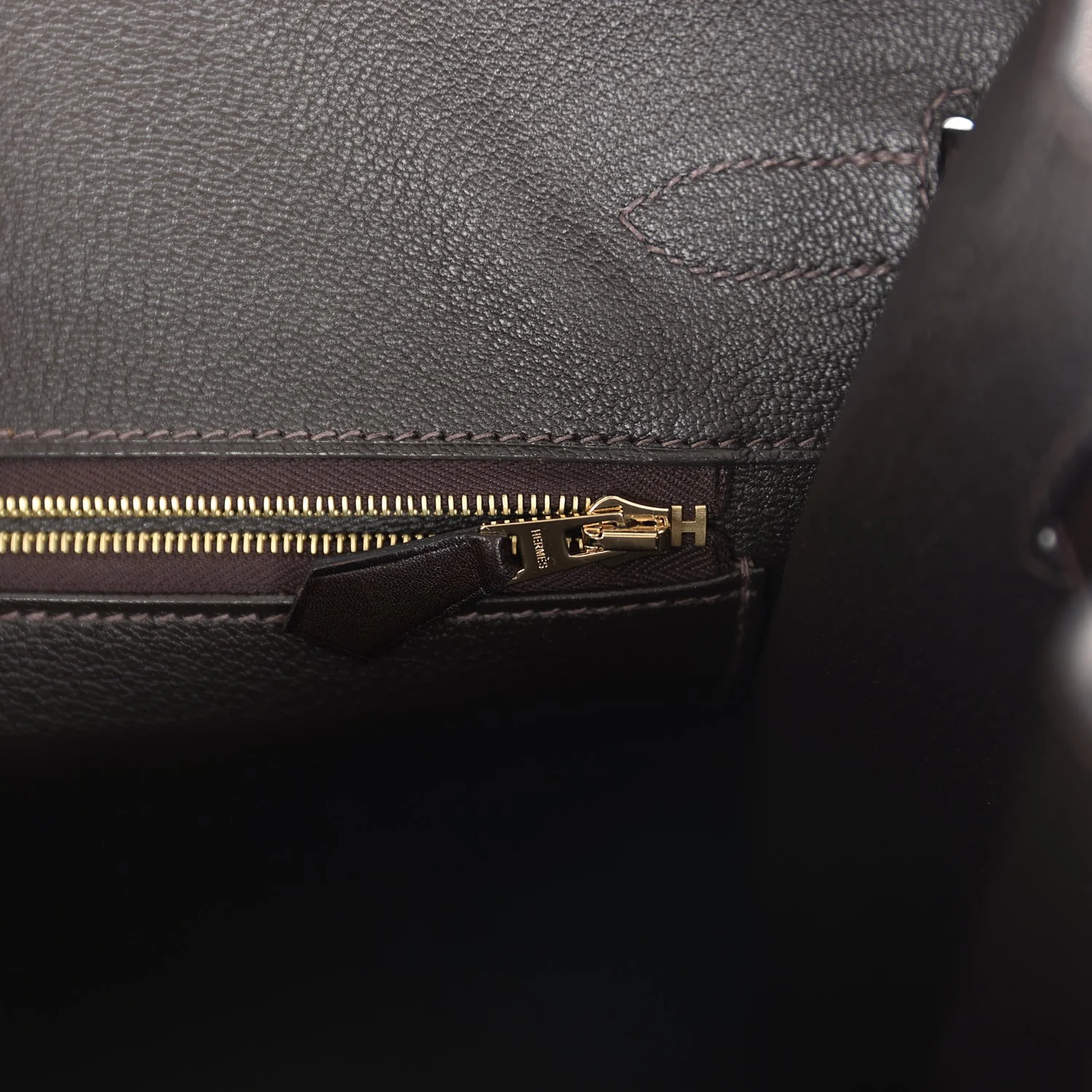 Replicate Hermes Anate Birkin 35 Chocolat Evergrain Gold Hardware(1:1 replica)