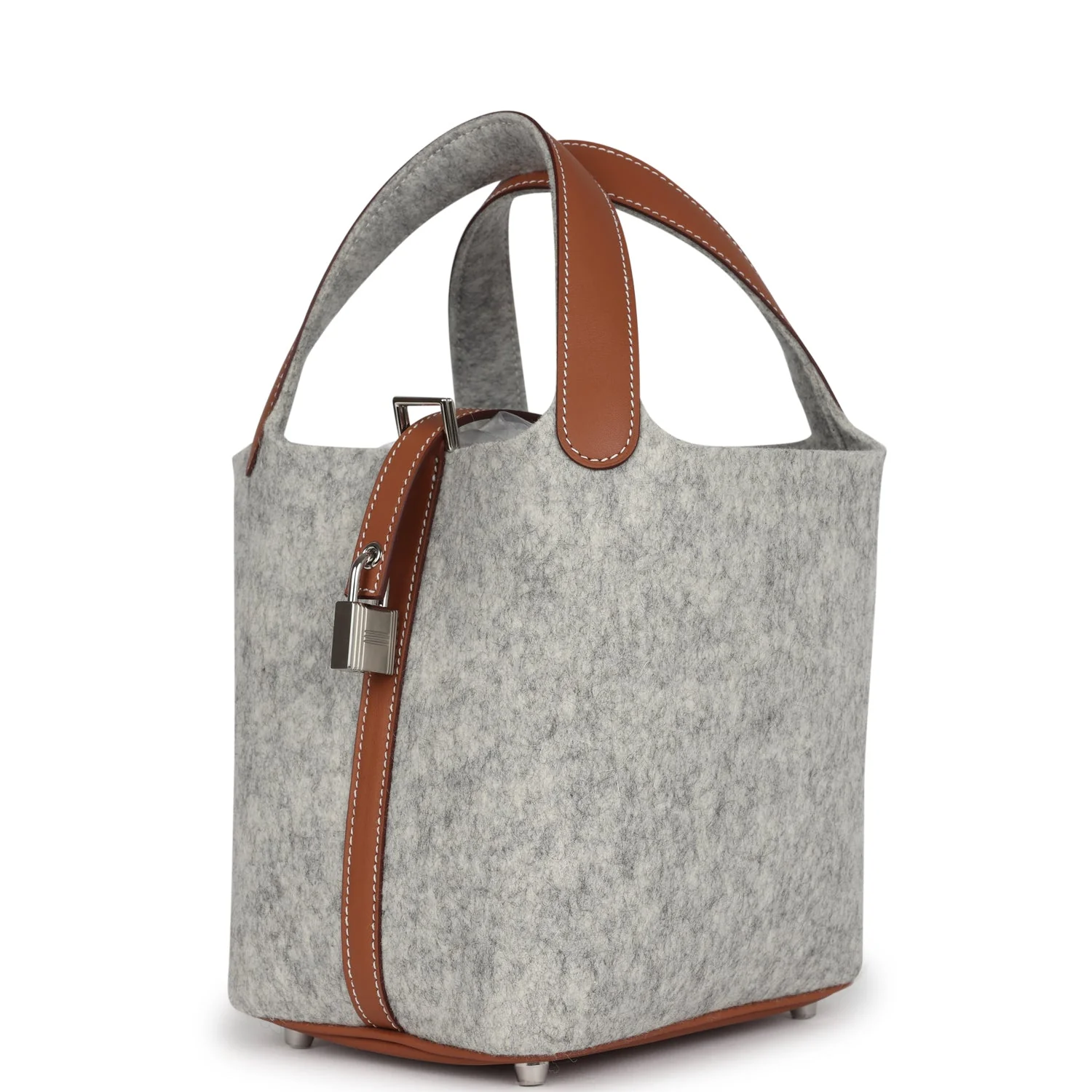 Replicate Hermes Picotin Lock 18 Gris Clair Feutre and Gold Swift Palladium Hardware(1:1 replica)