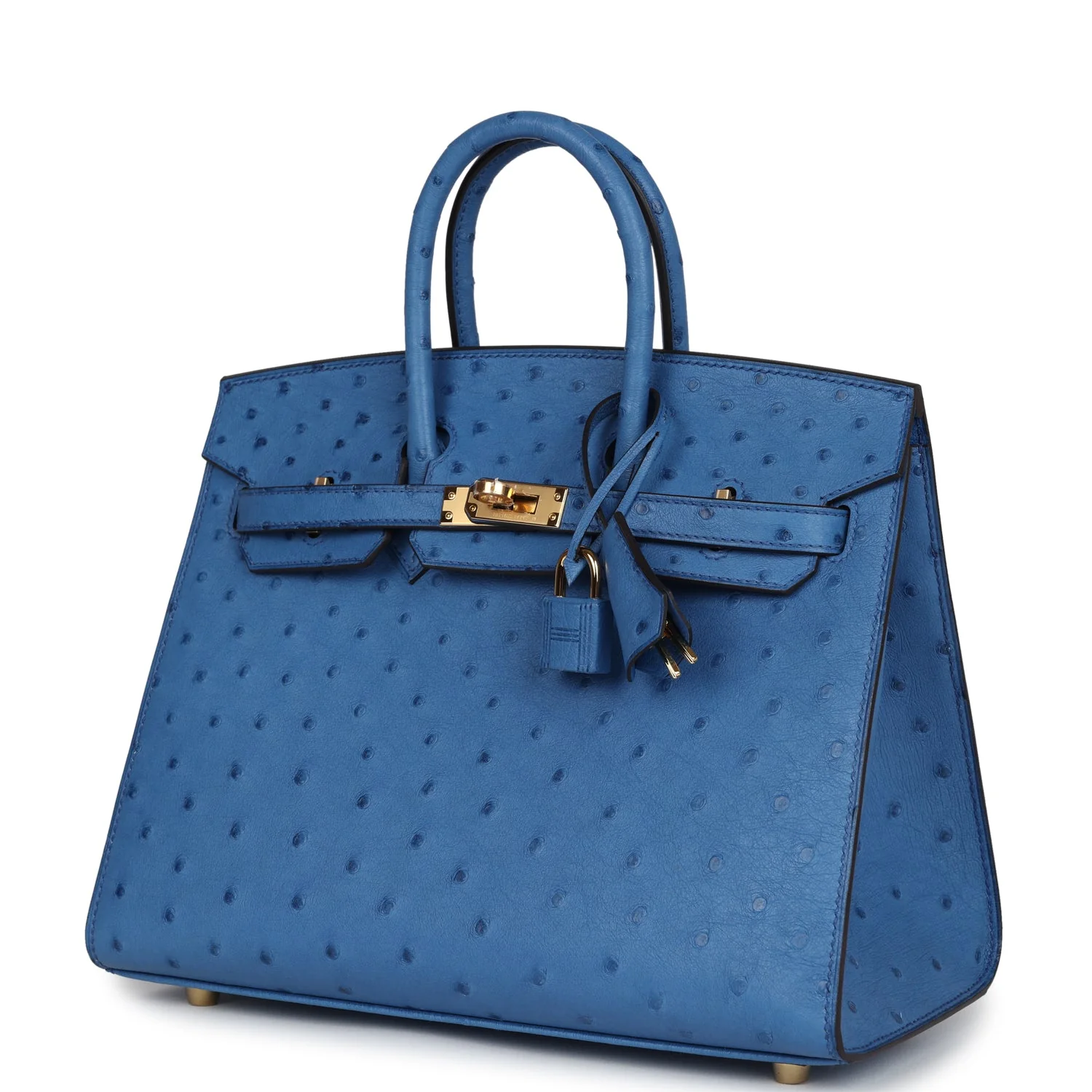 Replicate Hermes Birkin Sellier 25 Mykonos Ostrich Gold Hardware(1:1 replica)