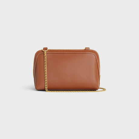 Replicate CLUTCH ON CHAIN CUIR TRIOMPHE IN SMOOTH CALFSKIN TAN(1:1 replica)
