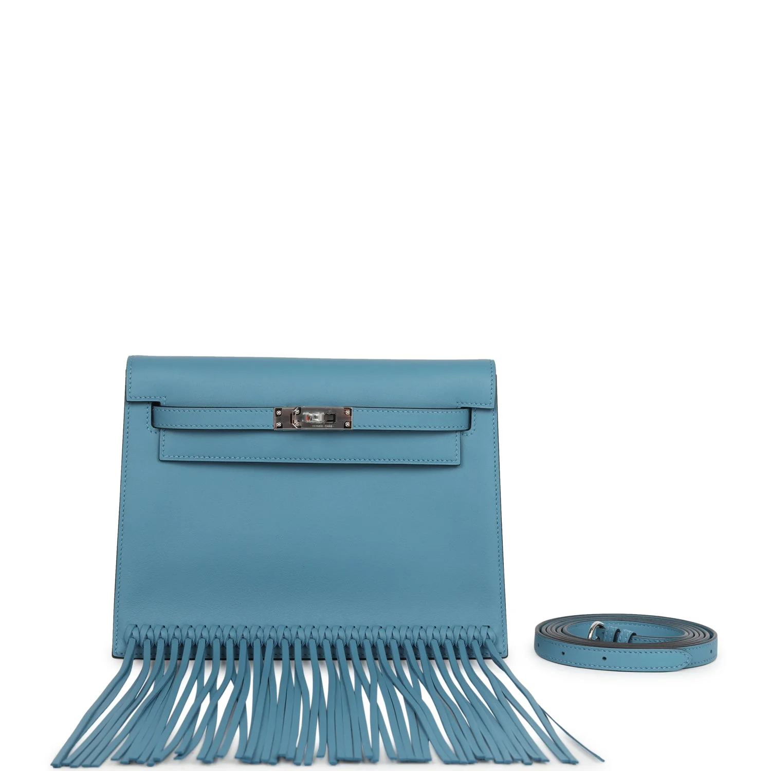 Replicate Hermes Kelly Danse Anate Blue Jean Swift Palladium Hardware(1:1 replica)