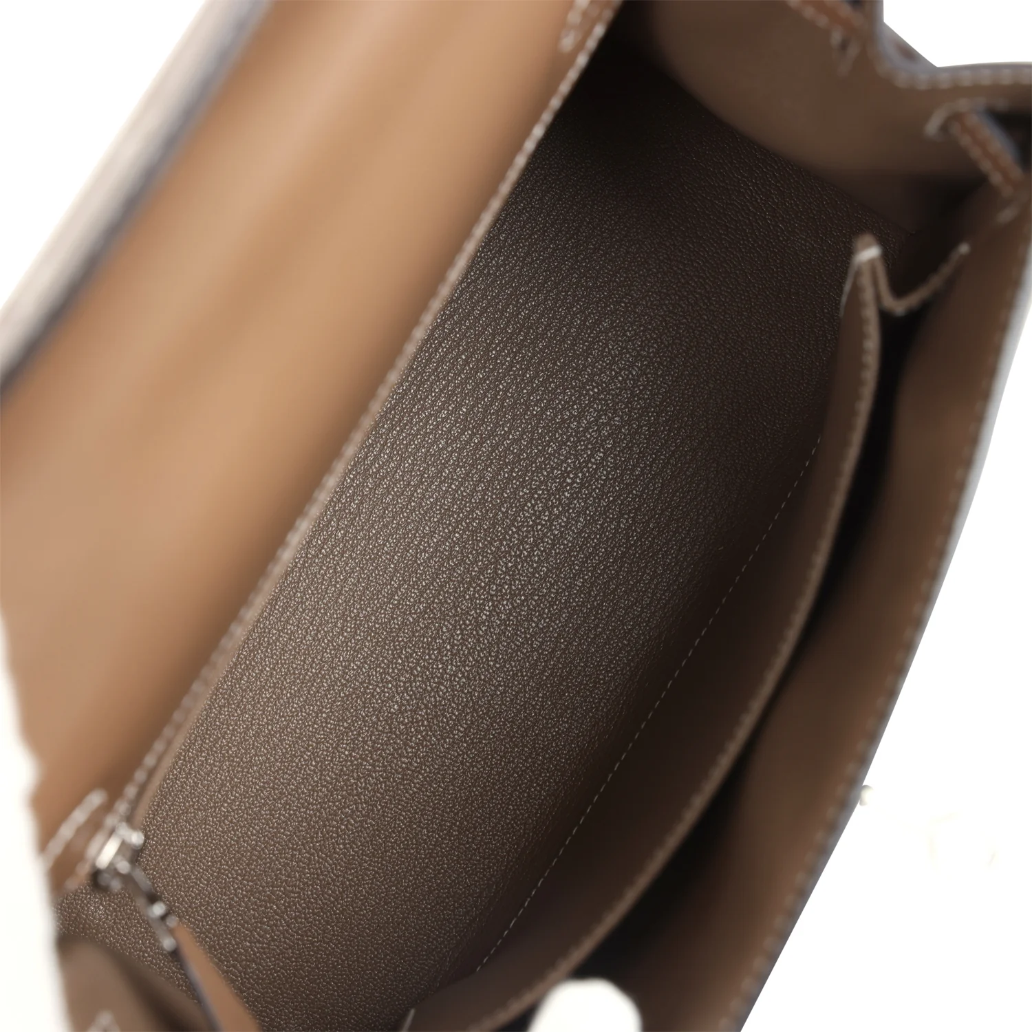 Replicate Hermes Kelly Sellier 25 Etoupe Tadelakt Palladium Hardware(1:1 replica)