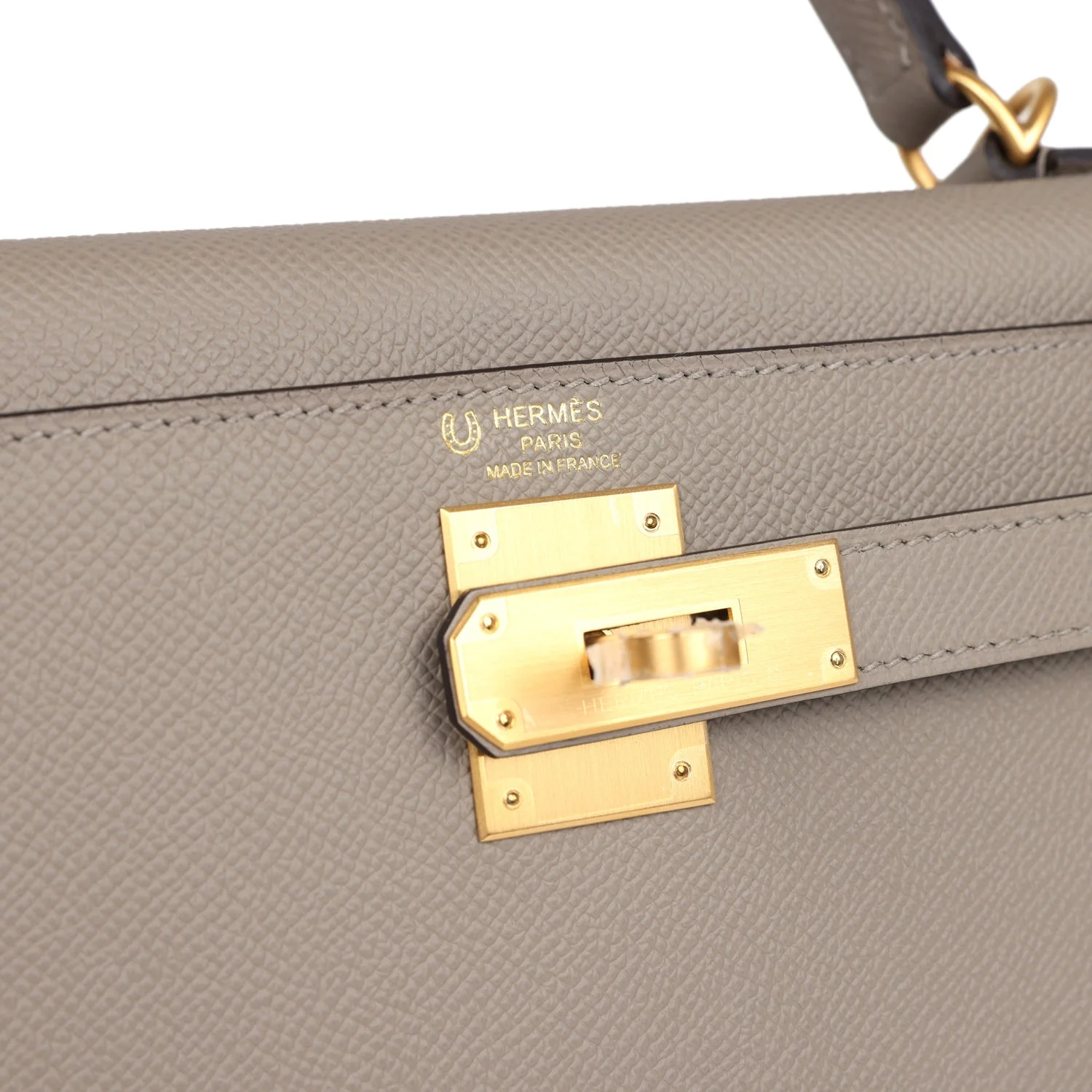 Replicate Hermes Special Order (HSS) Kelly Sellier 28 Gris Asphalte Verso Epsom Brushed Gold Hardware(1:1 replica)