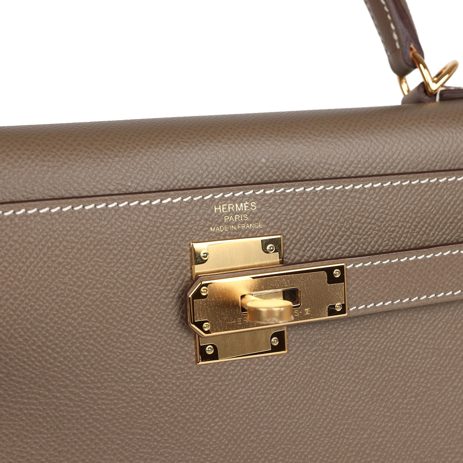 Replicate Hermes Kelly Sellier 28 Etoupe Epsom Gold Hardware(1:1 replica)
