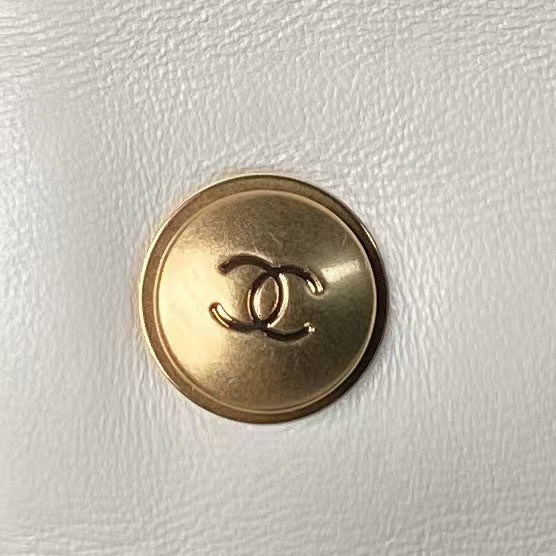 Replicate Chanel AS4868 Mini Flap Bag Pearl Lambskin Faux Pearl   Gold Metal White(1:1 replica)