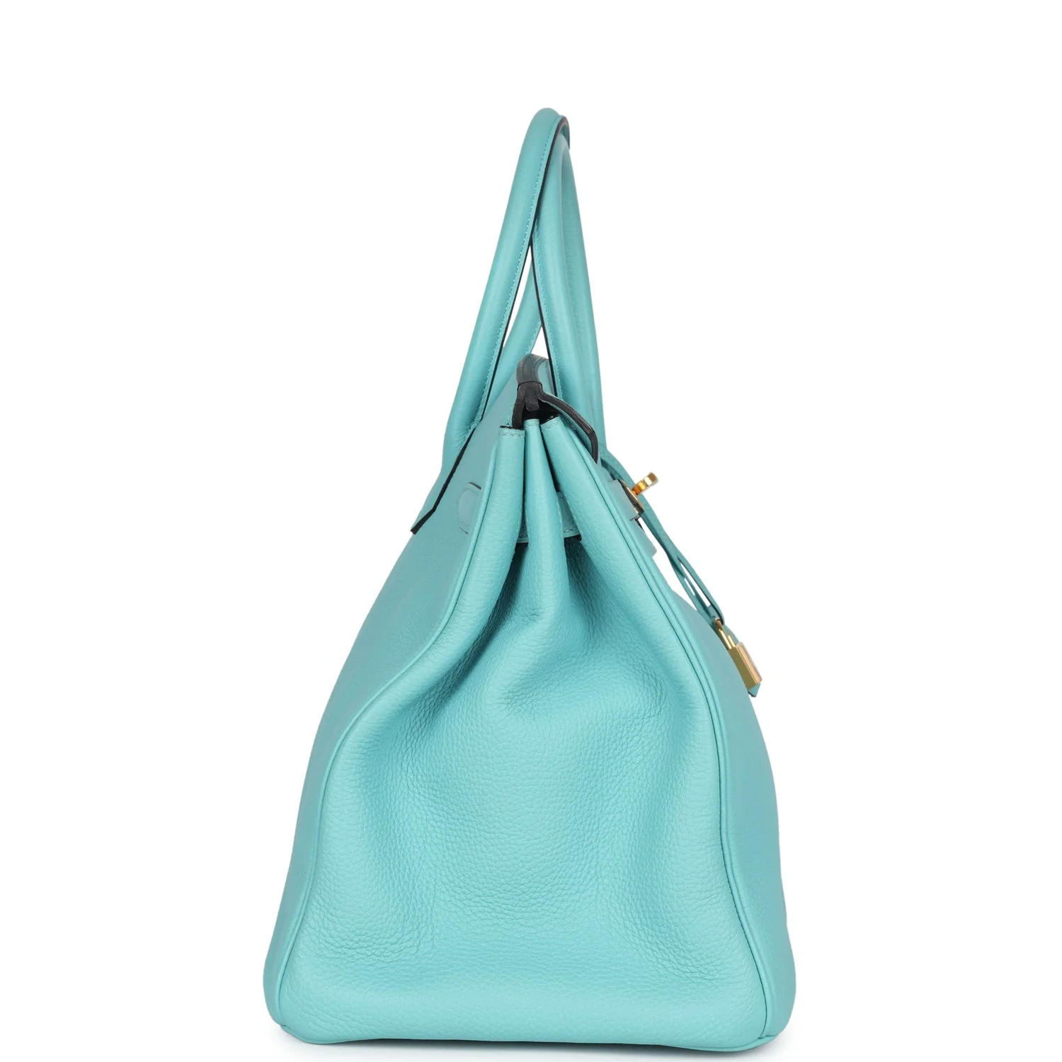 Replicate Hermes Birkin 35 Bleu Atoll Togo Gold Hardware(1:1 replica)