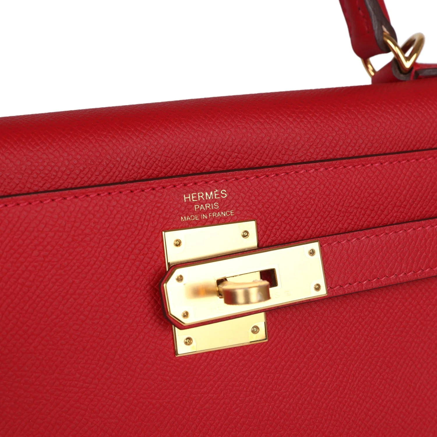 Replicate Hermes Kelly Sellier 28 Rouge Casaque Epsom Gold Hardware(1:1 replica)