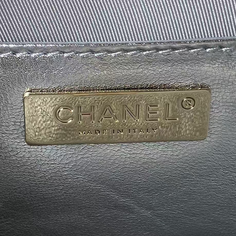 Replicate Chanel 24C AS4579 Star Bag Metallic Silver Lambskin Gold Hardware(1:1 replica)