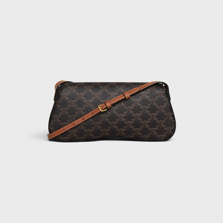 Replicate MEDIUM CELINE LOLA BAG IN TRIOMPHE CANVAS AND CALFSKIN TAN(1:1 replica)