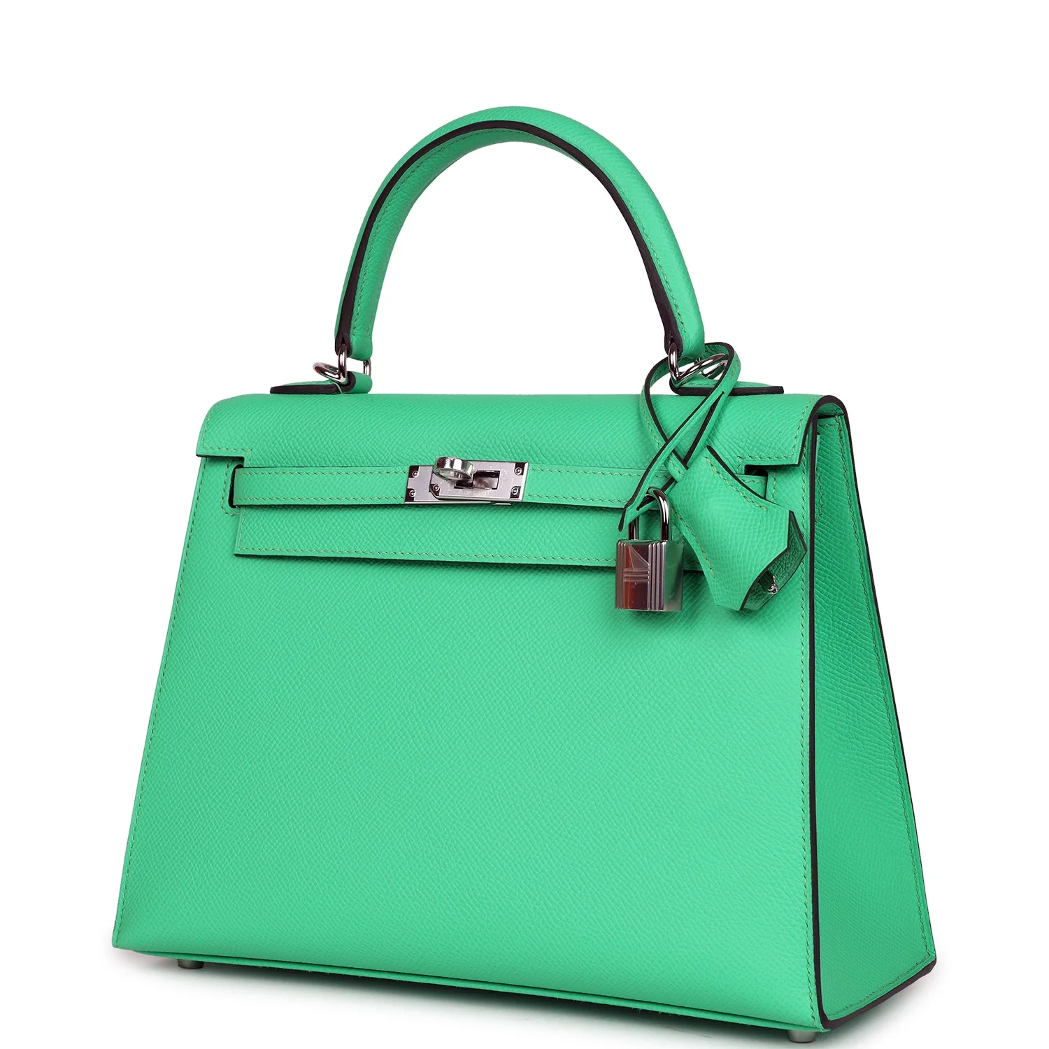 Replicate Hermes Kelly Sellier 25 Vert Comics Epsom Palladium Hardware(1:1 replica)
