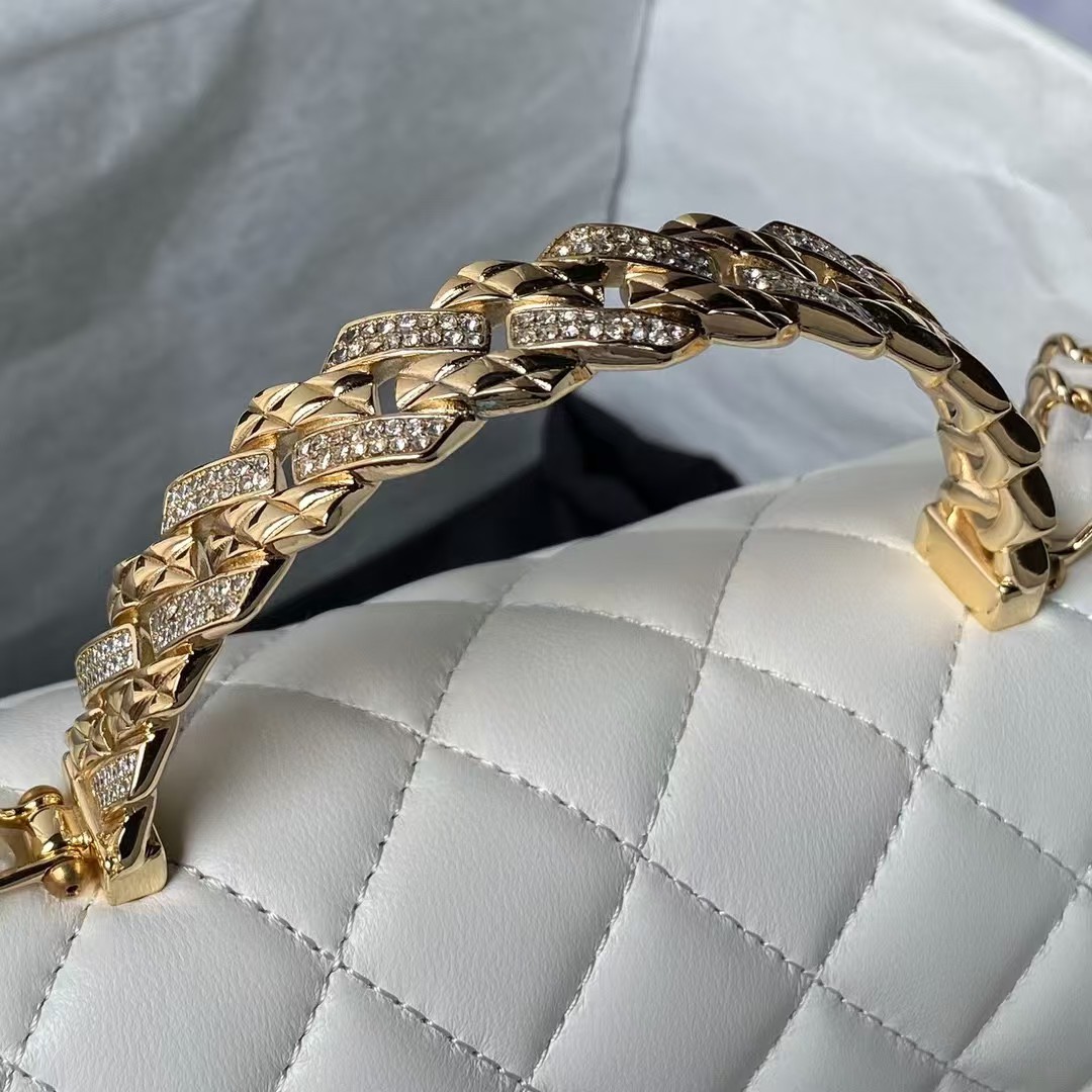 Replicate Chanel 24A AS4924 Mini Flap Bag With Top Handle White(1:1 replica)