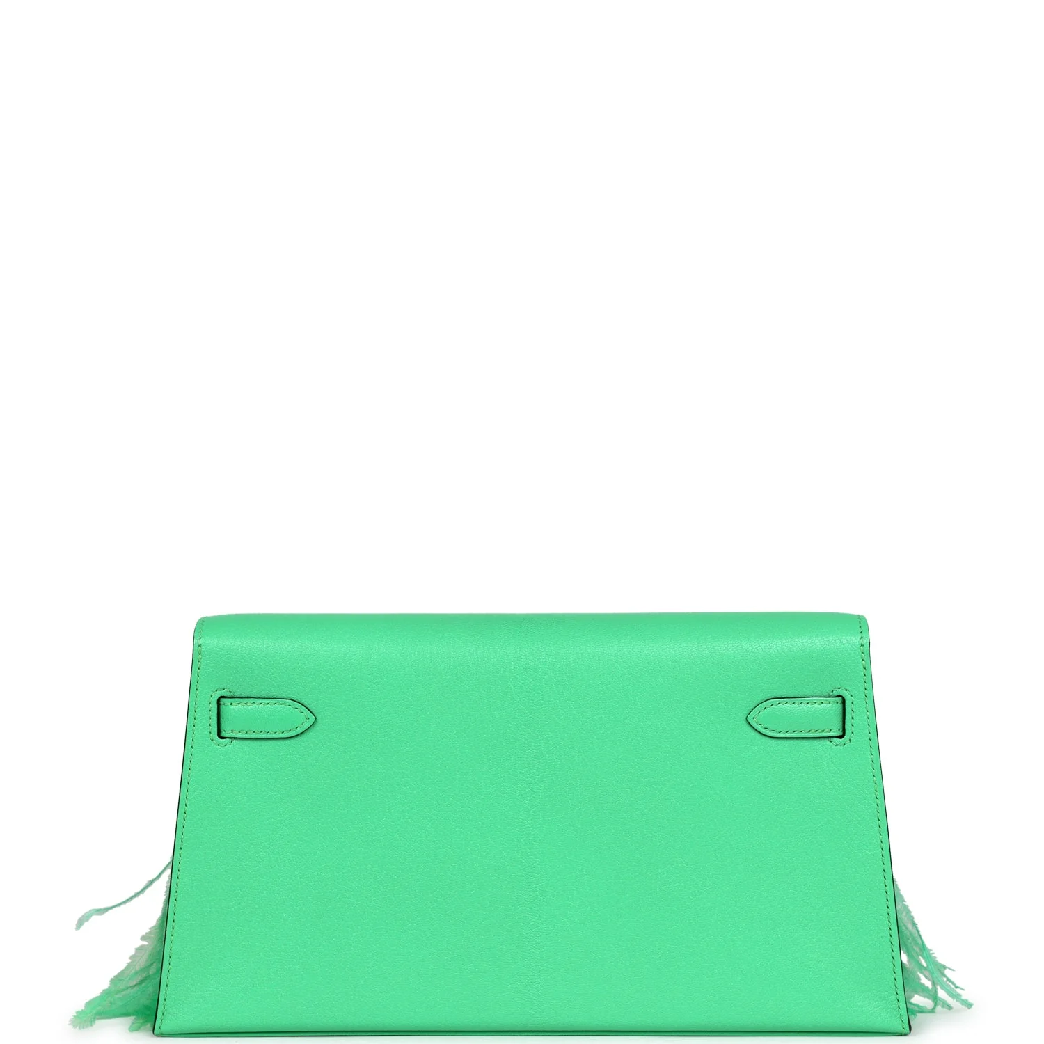Replicate Hermes Kelly Elan Foile Vert Comics Chevre and Ostrich Feather Palladium Hardware(1:1 replica)
