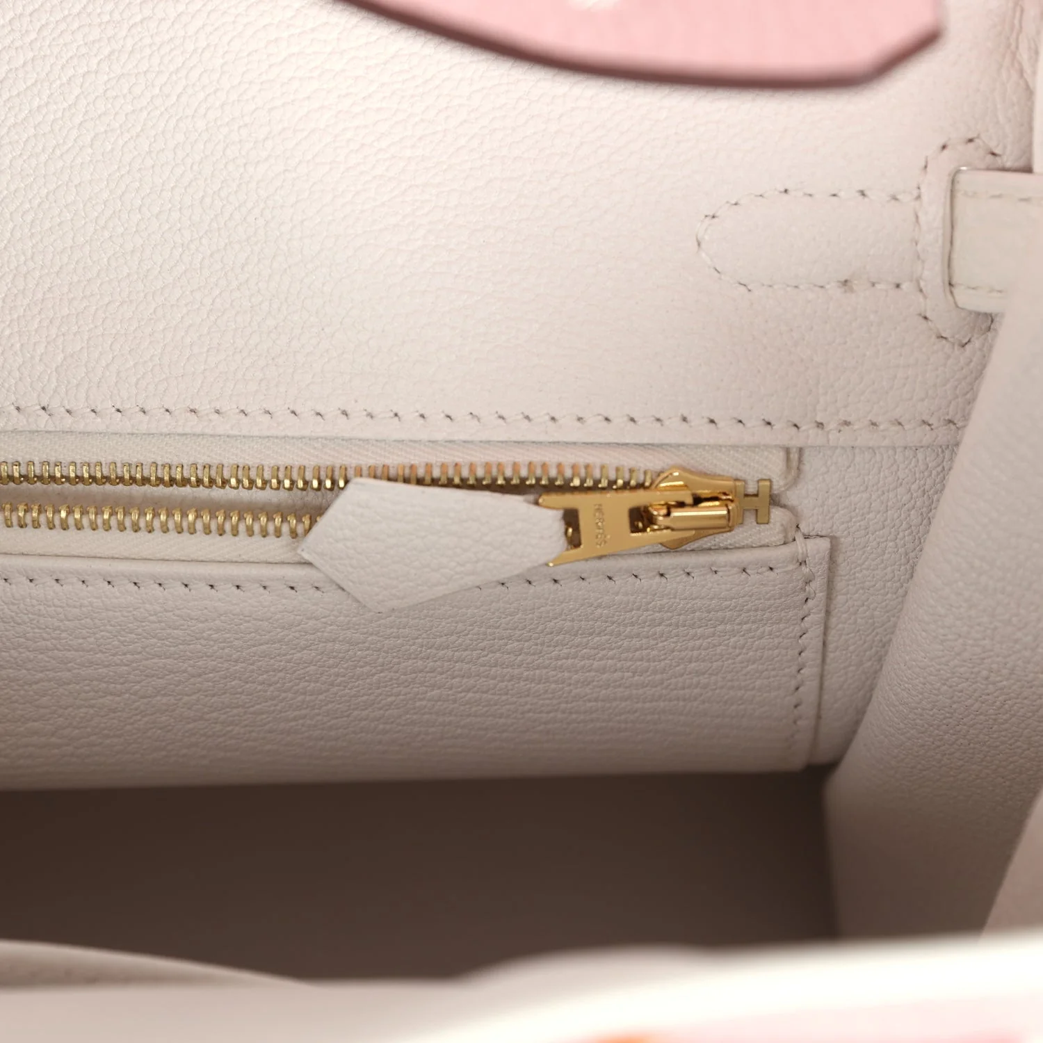 Replicate Hermes Special Order (HSS) Birkin 25 Rose Sakura and White Clemence Brushed Gold Hardware(1:1 replica)