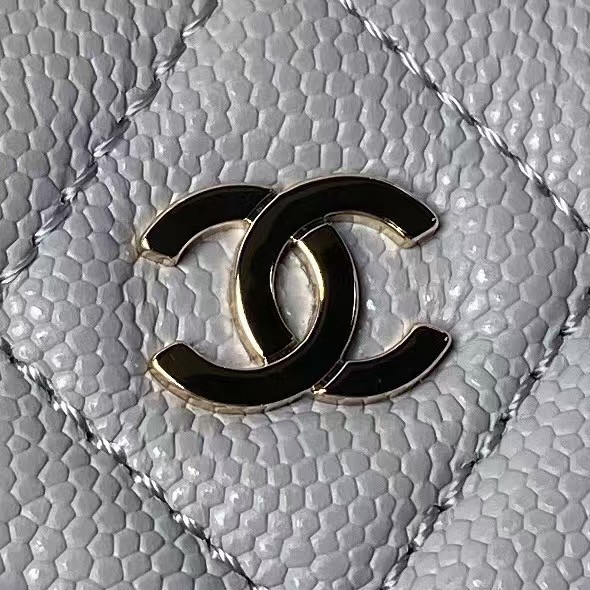 Replicate Chanel 24S AP4000 Mini Clutch With Chain Crossbody Bag Grey Caviar Light Gold Hardware(1:1 replica)