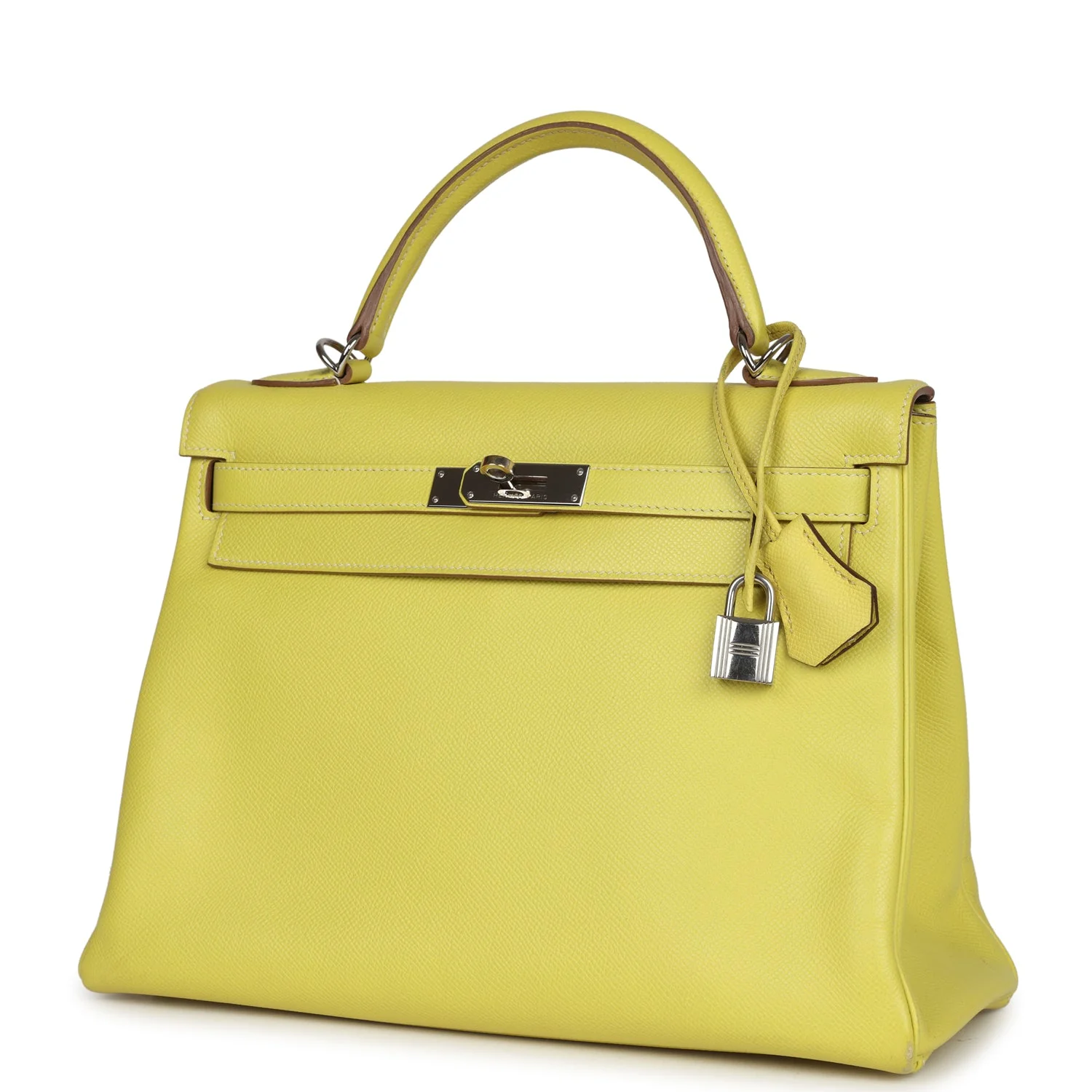 Replicate Hermes Kelly Retourne 32 Lime Candy Epsom Palladium Hardware(1:1 replica)