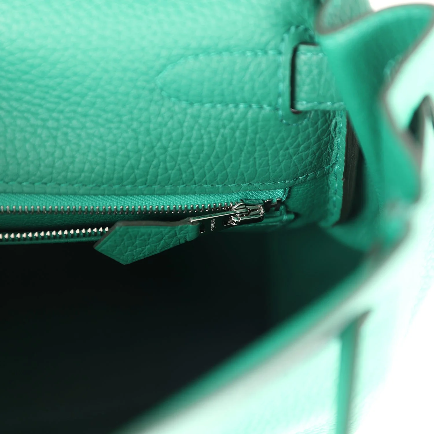 Replicate Hermes Kelly Retourne 32 Vert Vertigo Clemence Palladium Hardware(1:1 replica)