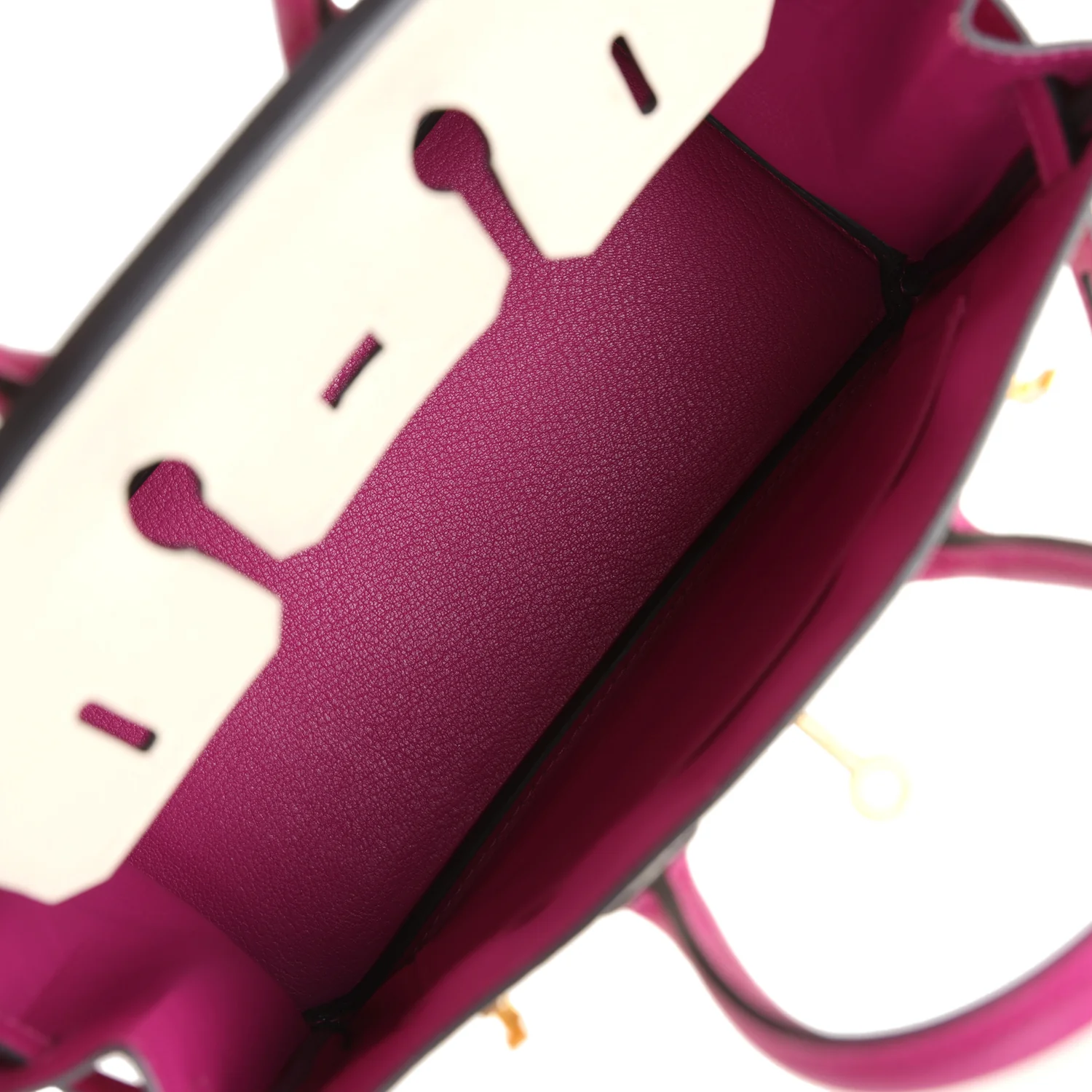 Replicate Hermes Special Order (HSS) Birkin Sellier 25 Craie and Rose Pourpre Epsom Brushed Gold Hardware(1:1 replica)