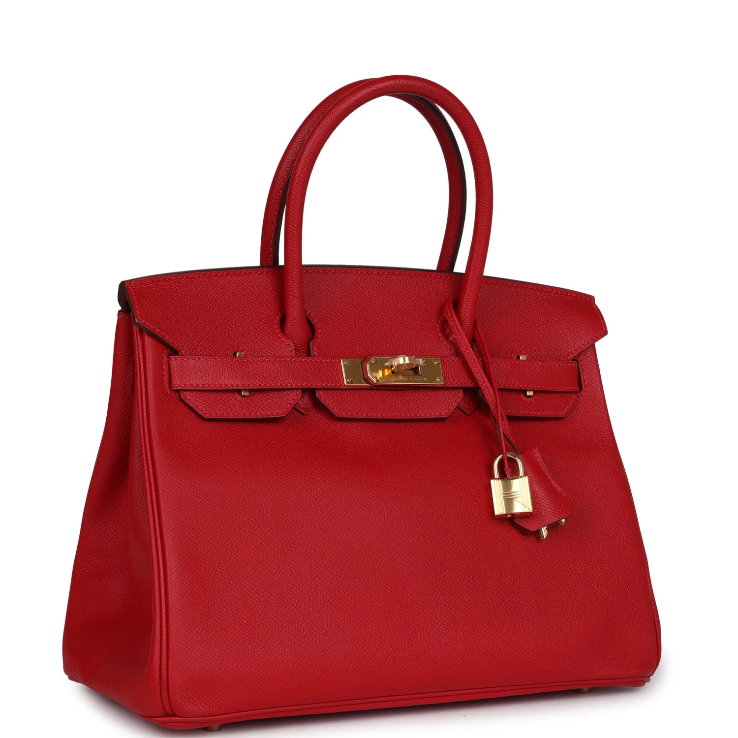 Replicate Hermes Birkin 30 Rouge Casaque Epsom Gold Hardware(1:1 replica)