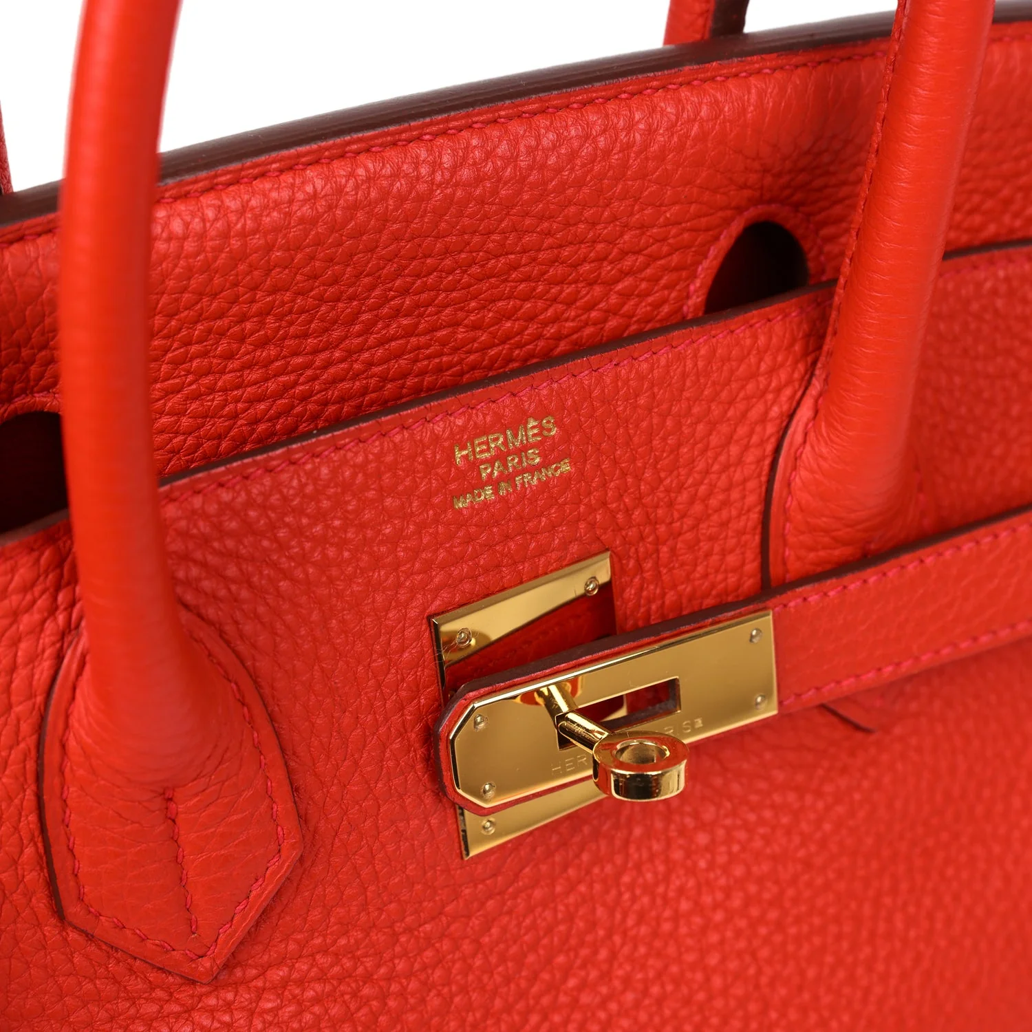 Replicate Hermes Birkin 30 Geranium Togo Gold Hardware(1:1 replica)