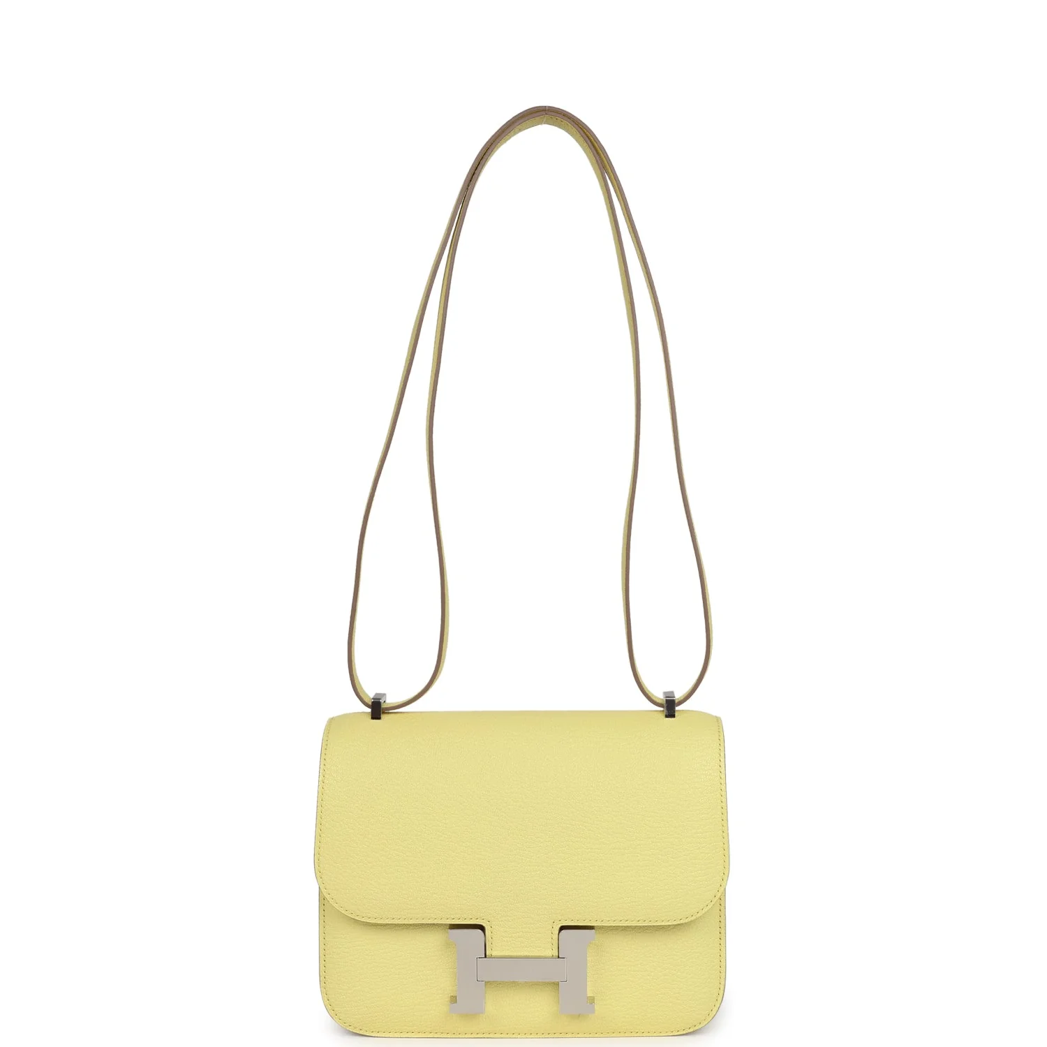 Replicate Hermes Constance 18 Limoncello Chevre Mysore Palladium Hardware(1:1 replica)