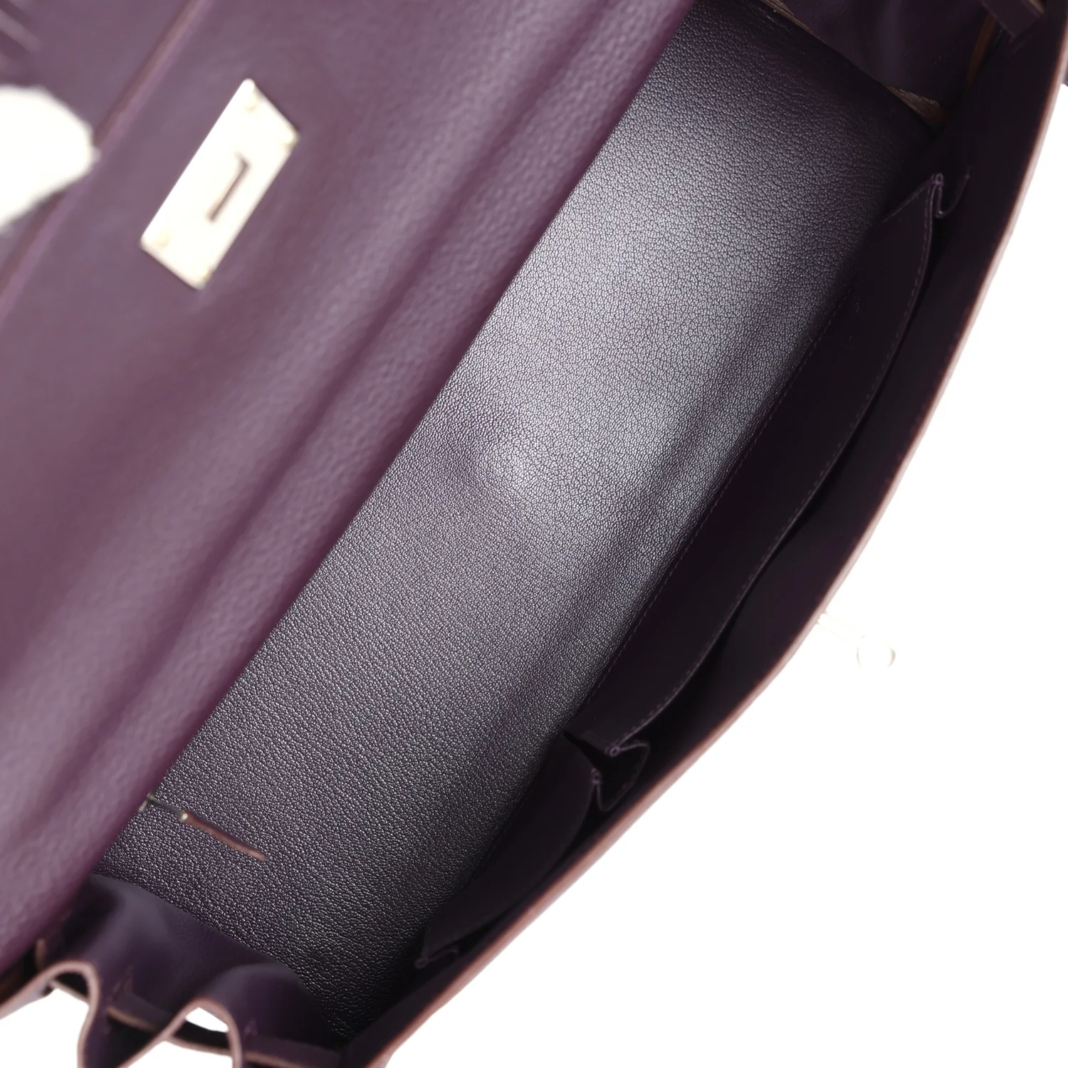 Replicate Hermes Fringe Shoulder Kelly 42 JPG Raisin Clemence Palladium Hardware(1:1 replica)