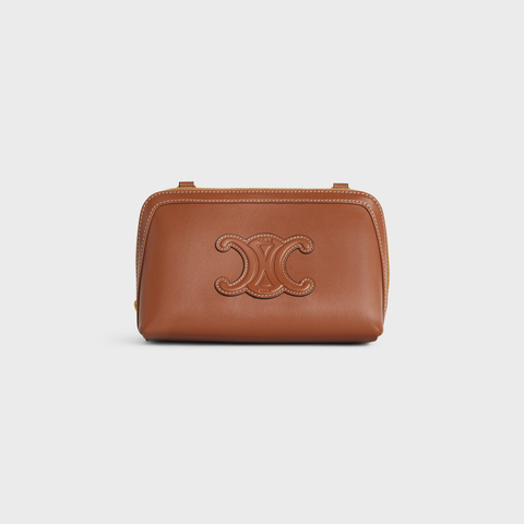 Replicate CLUTCH ON CHAIN CUIR TRIOMPHE IN SMOOTH CALFSKIN TAN(1:1 replica)