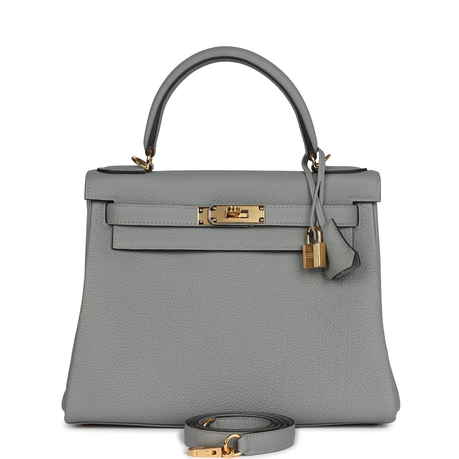 Replicate Hermes Kelly Retourne 28 Gris Mouette Togo Gold Hardware(1:1 replica)