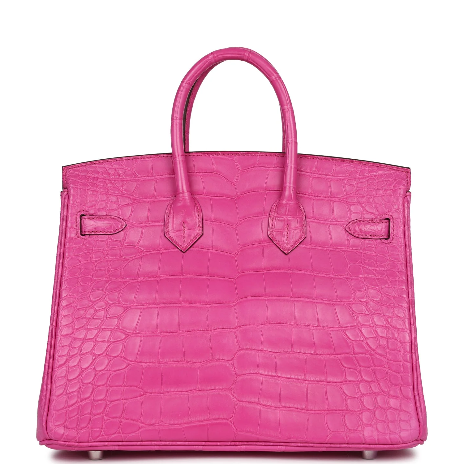 Replicate Hermes Birkin 25 Rose Shocking Matte Alligator Palladium Hardware(1:1 replica)