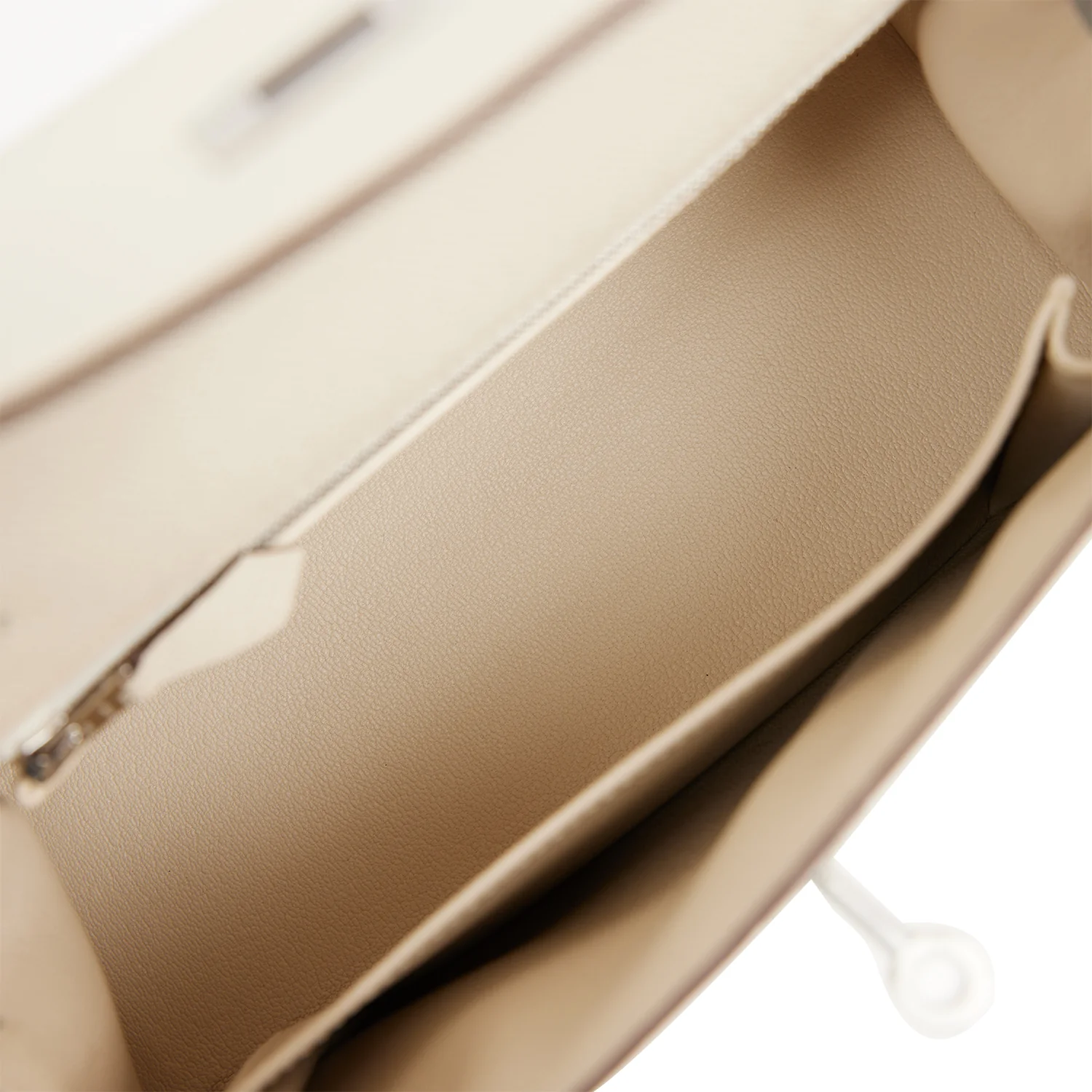 Replicate Hermes Special Order (HSS) Kelly Sellier 25 Craie and Gris Mouette Epsom Brushed Palladium Hardware(1:1 replica)