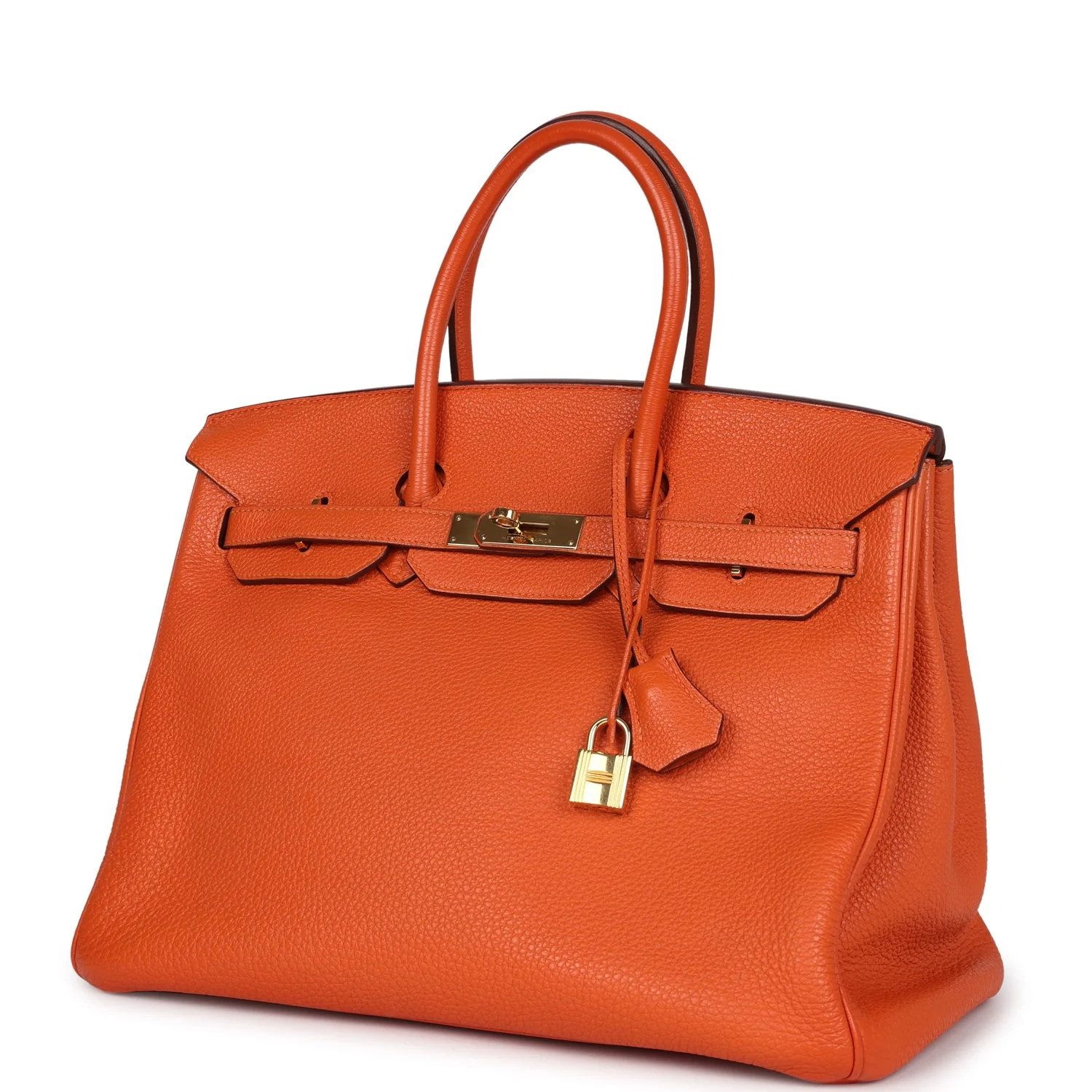 Replicate Hermes Birkin 35 Orange Togo Gold Hardware(1:1 replica)