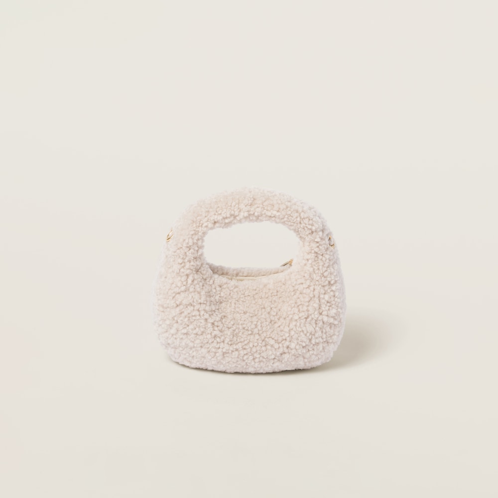 Replicate Wander shearling hobo bag with leather details(1:1 replica)