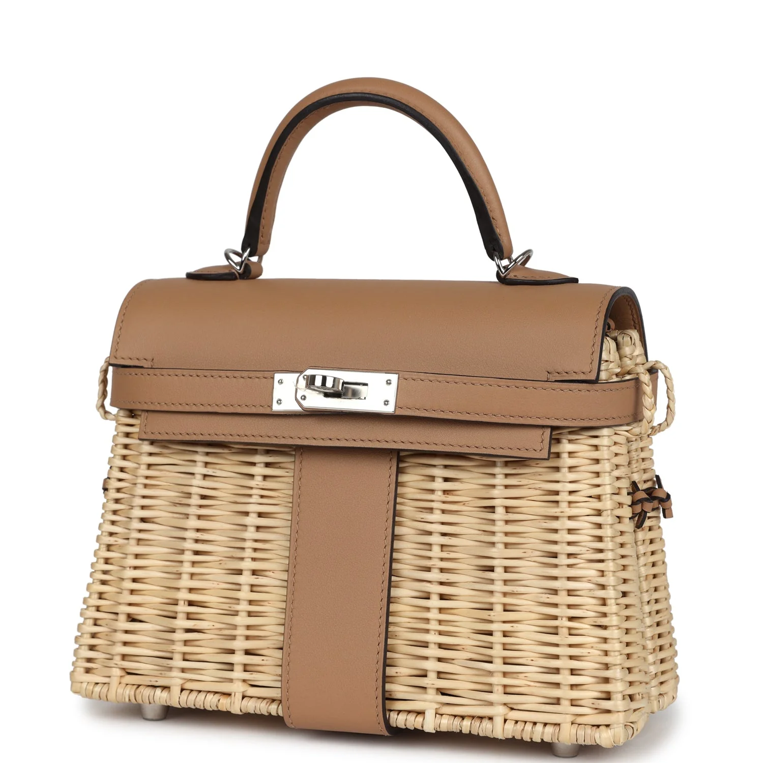 Replicate Hermes Mini Picnic Kelly 20 Chai Swift Palladium Hardware(1:1 replica)