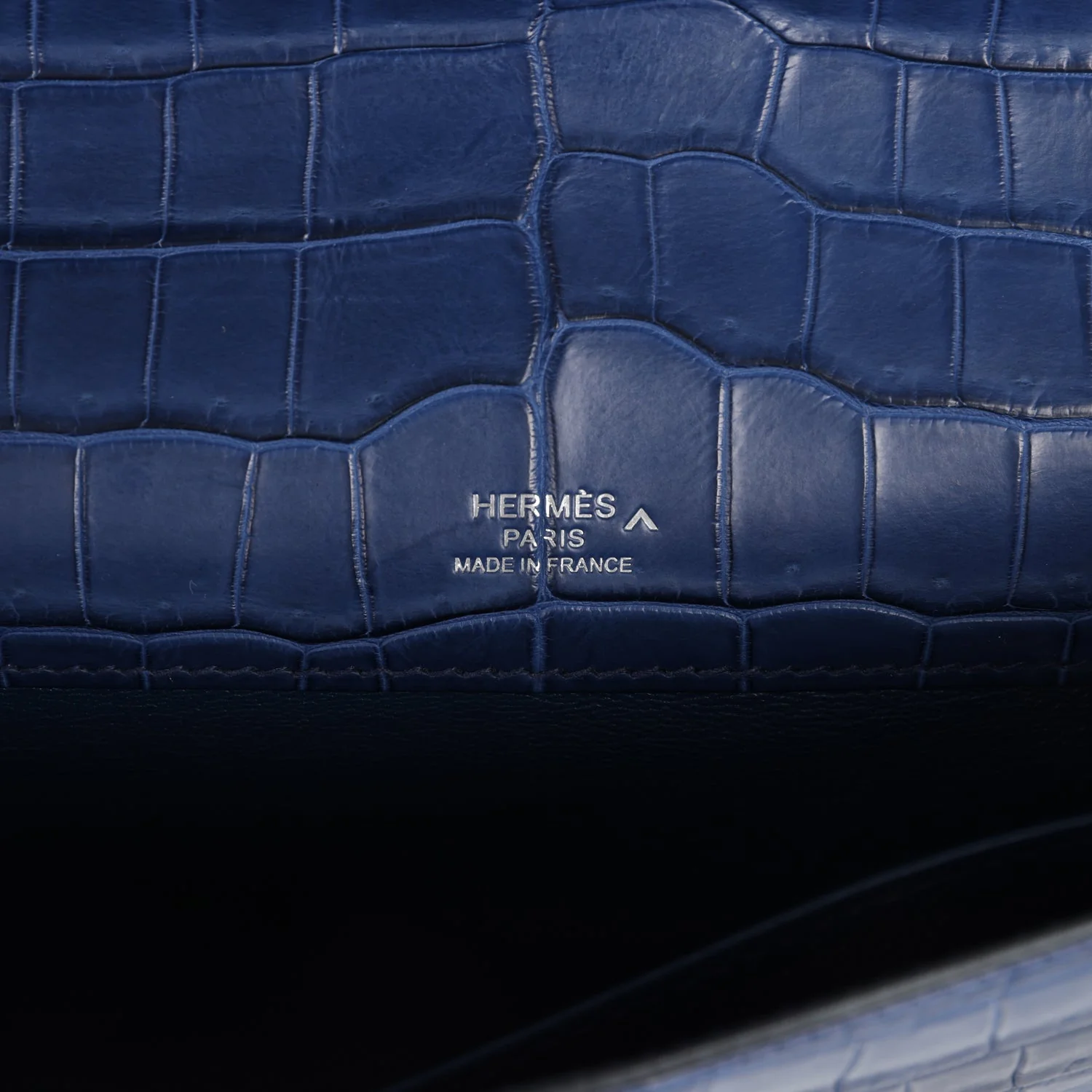 Replicate Hermes Kelly Cut Bleu De Malte Matte Porosus Crocodile Palladium Hardware(1:1 replica)