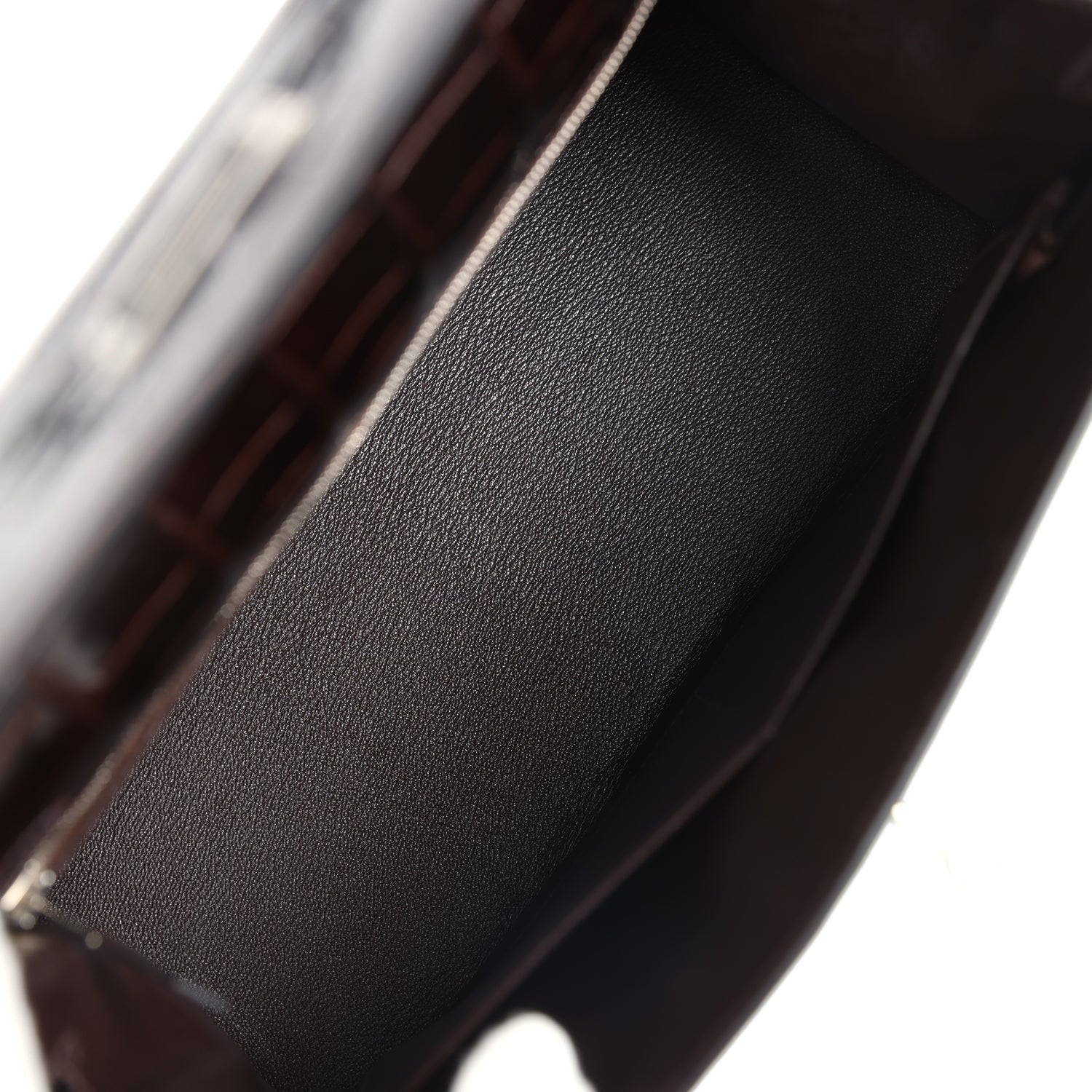 Replicate Hermes Kelly Sellier 28 Cocoan Shiny Niloticus Crocodile Palladium Hardware(1:1 replica)