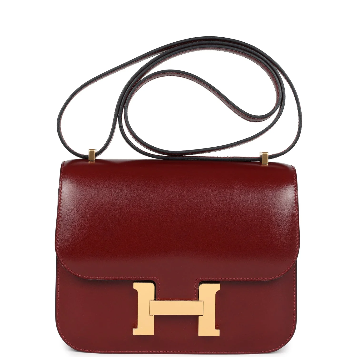 Replicate Hermes Constance 18 Rouge H Box Calfskin Gold Hardware(1:1 replica)