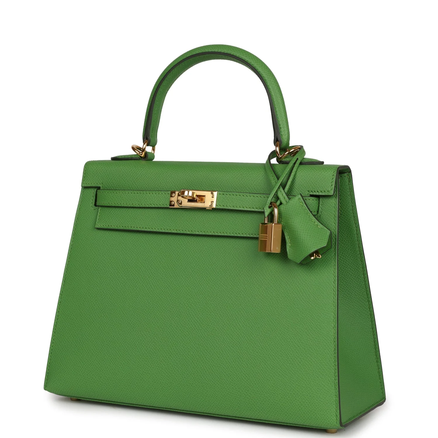 Replicate Hermes Kelly Sellier 25 Vert Yucca Epsom Gold Hardware(1:1 replica)
