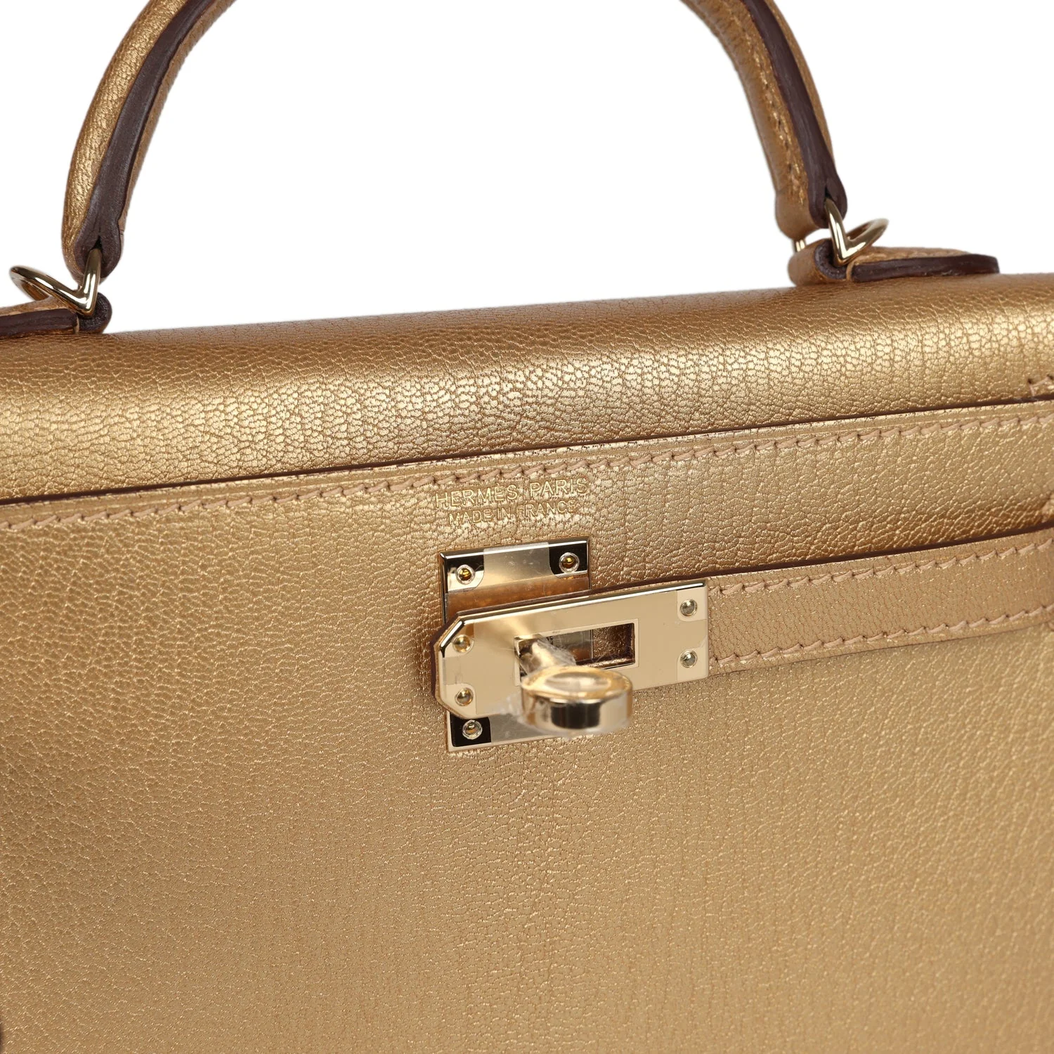 Replicate Hermes Kelly Sellier 20 Dore Chevre Chamkilight Permabrass Hardware(1:1 replica)