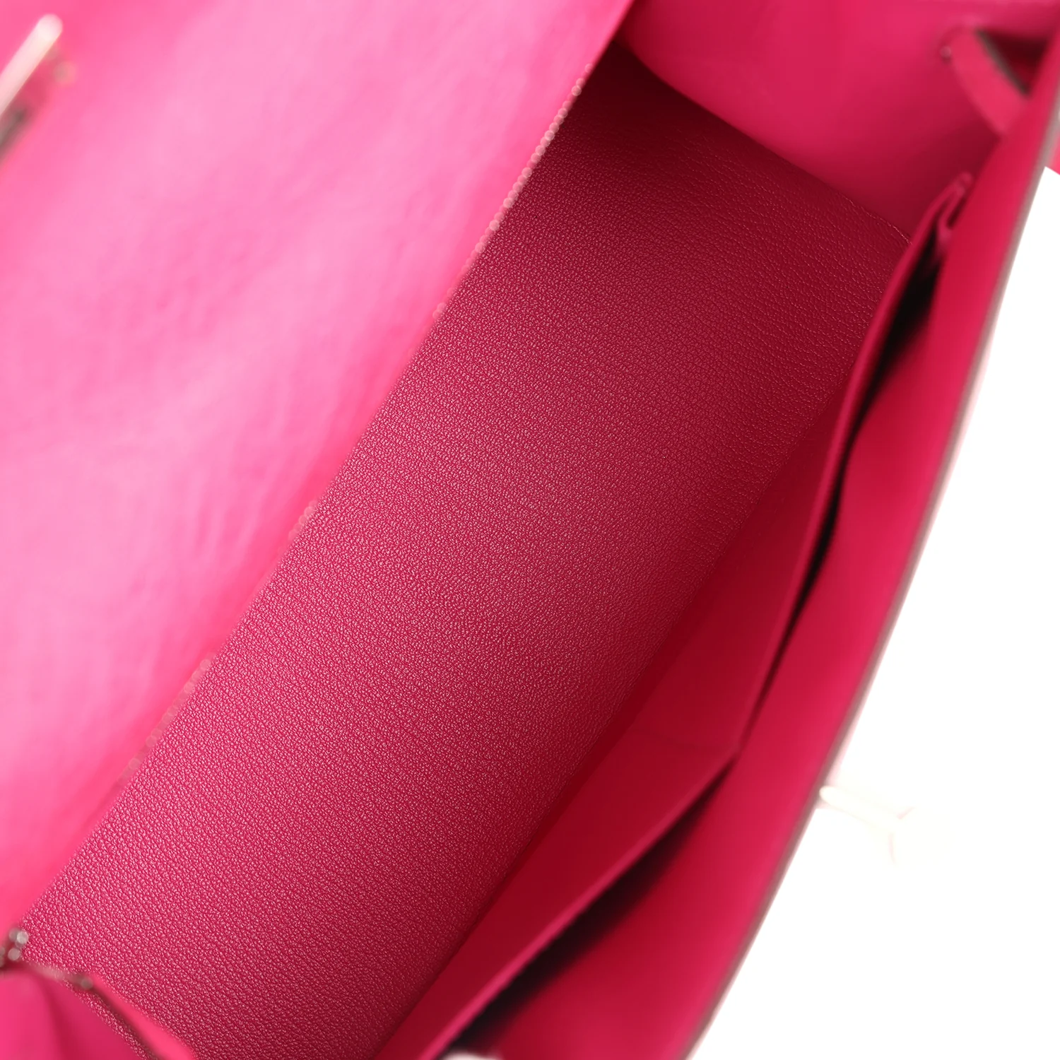 Replicate Hermes Kelly Sellier 28 Rose Tyrien Ostrich Palladium Hardware(1:1 replica)