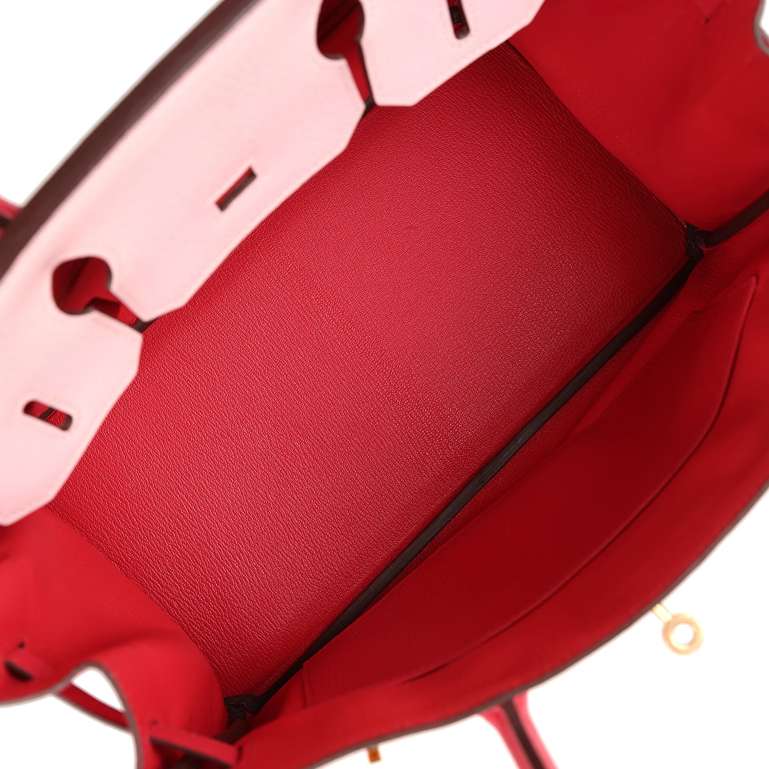 Replicate Hermes Special Order (HSS) Birkin 30 Rose Sakura and Rose Extreme Chevre Gold Hardware(1:1 replica)