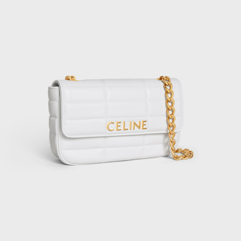 Replicate CHAIN SHOULDER BAG MATELASSE MONOCHROME CELINE IN QUILTED CALFSKIN ARCTIC WHITE(1:1 replica)