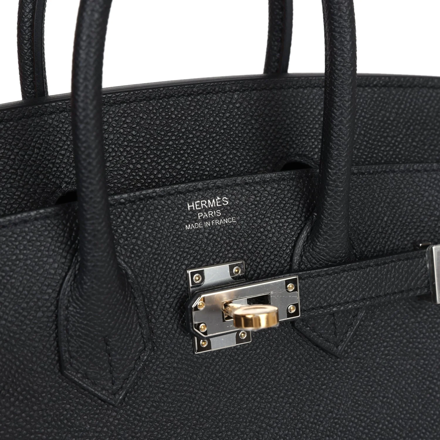 Replicate Hermes Birkin Sellier 25 Black Epsom Electrum Hardware(1:1 replica)