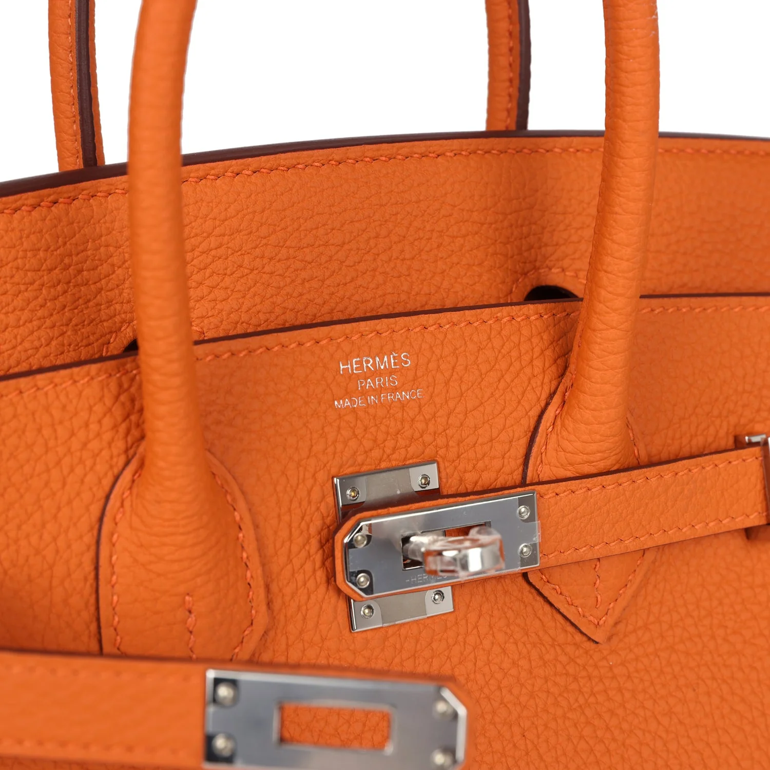 Replicate Hermes Birkin 25 Orange Togo Palladium Hardware(1:1 replica)
