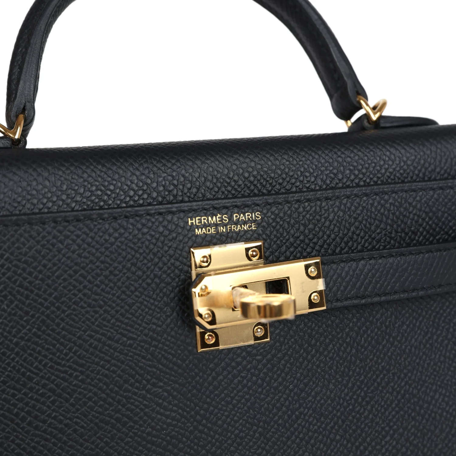 Replicate Hermes Kelly Sellier 20 Black Epsom Gold Hardware(1:1 replica)