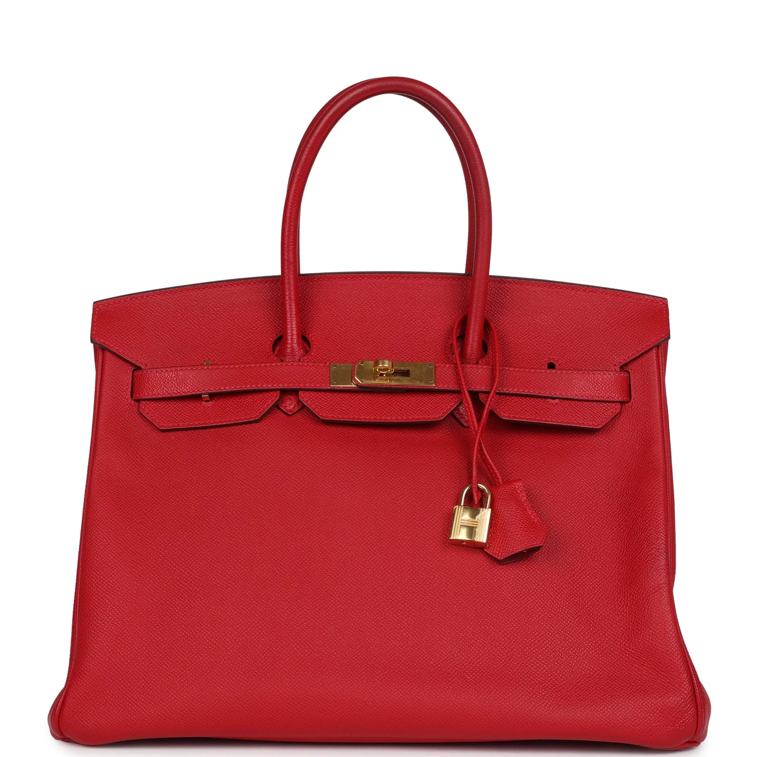 Replicate Hermes Birkin 35 Rouge Casaque Epsom Gold Hardware(1:1 replica)