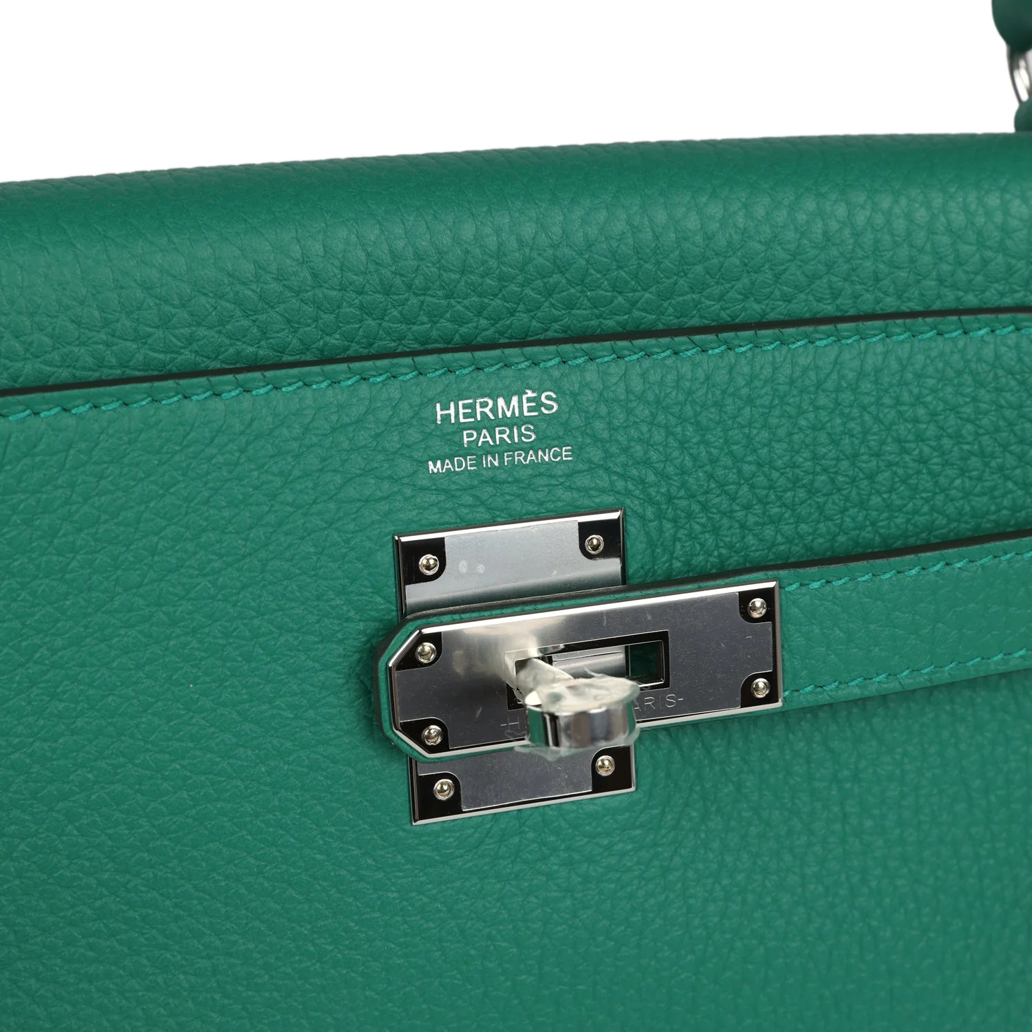 Replicate Hermes Kelly Retourne 32 Vert Vertigo Clemence Palladium Hardware(1:1 replica)