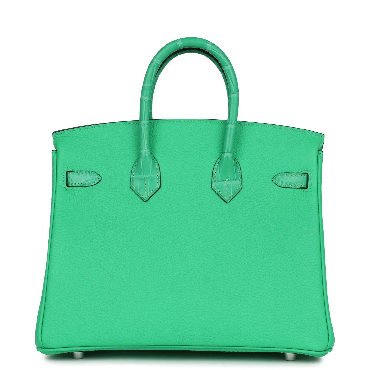 Replicate Hermes Birkin 25 Vert Comics Togo and Matte Alligator Touch Palladium Hardware(1:1 replica)