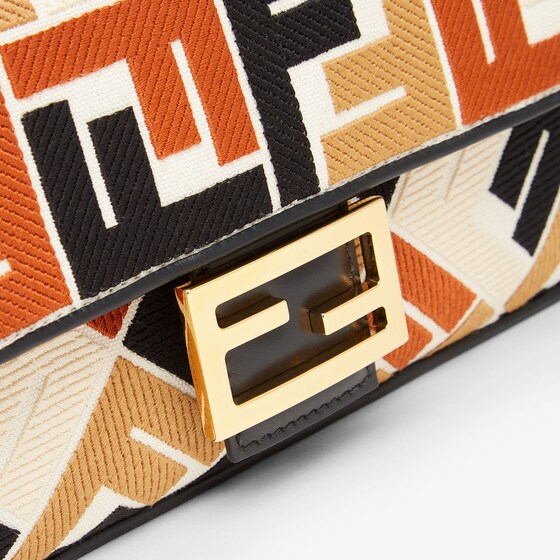 Replicate Baguette Canvas Bag With Multicolor FF Embroidery(1:1 replica)