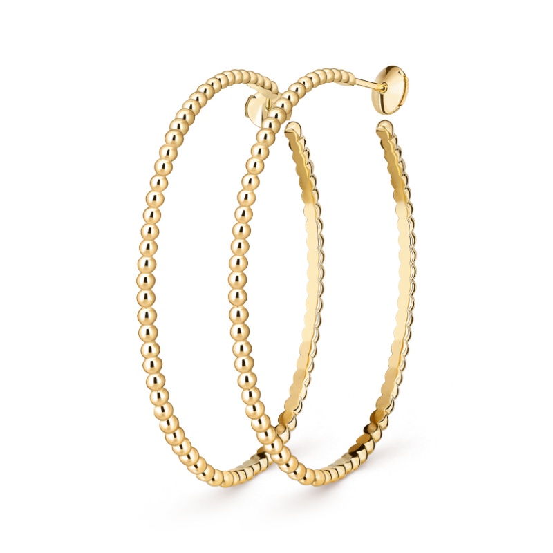 Replicate Perlée pearls of gold hoop earrings, large model(1:1 replica)